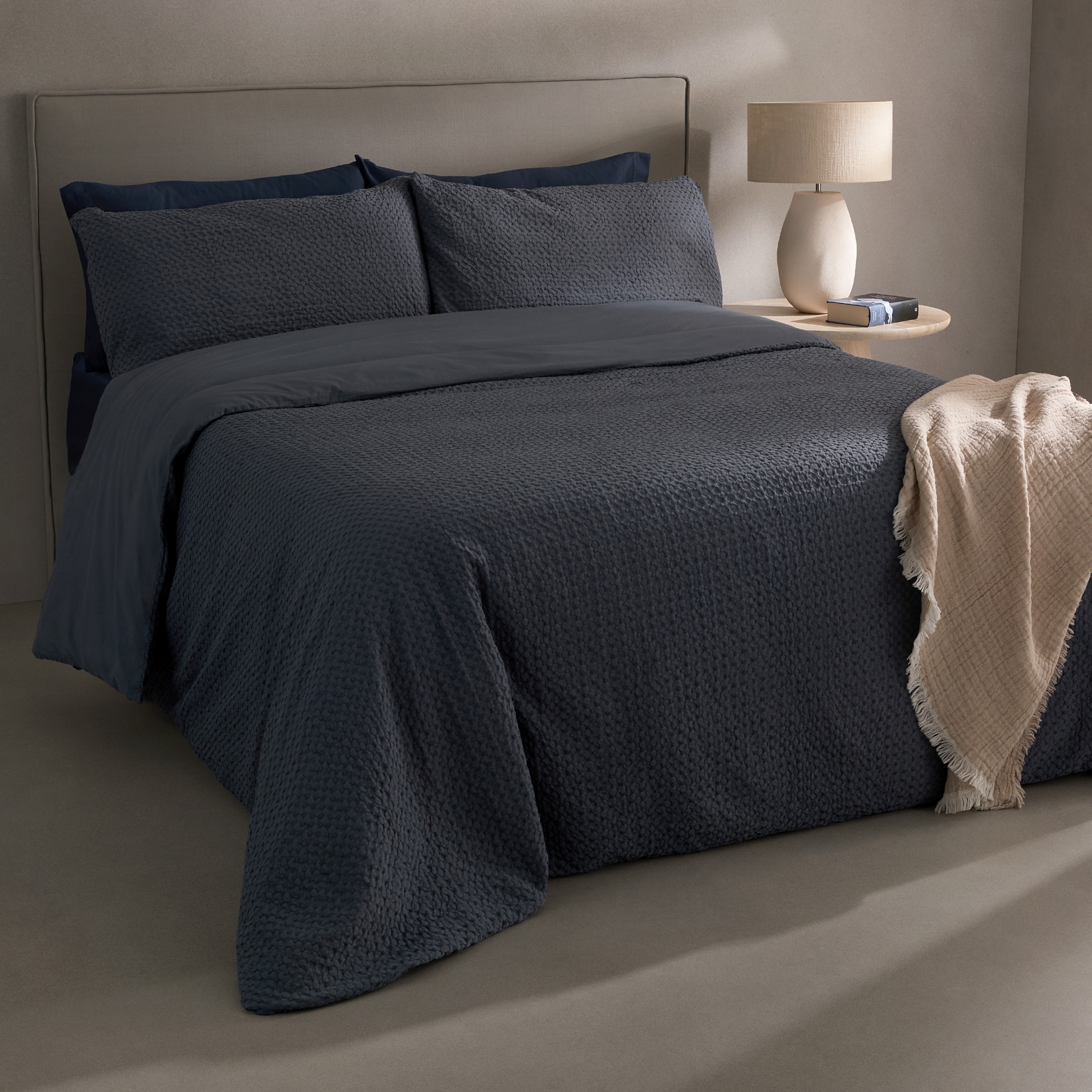 Conjunto de capa de edredão em algodão Lompoc Cinzento-1