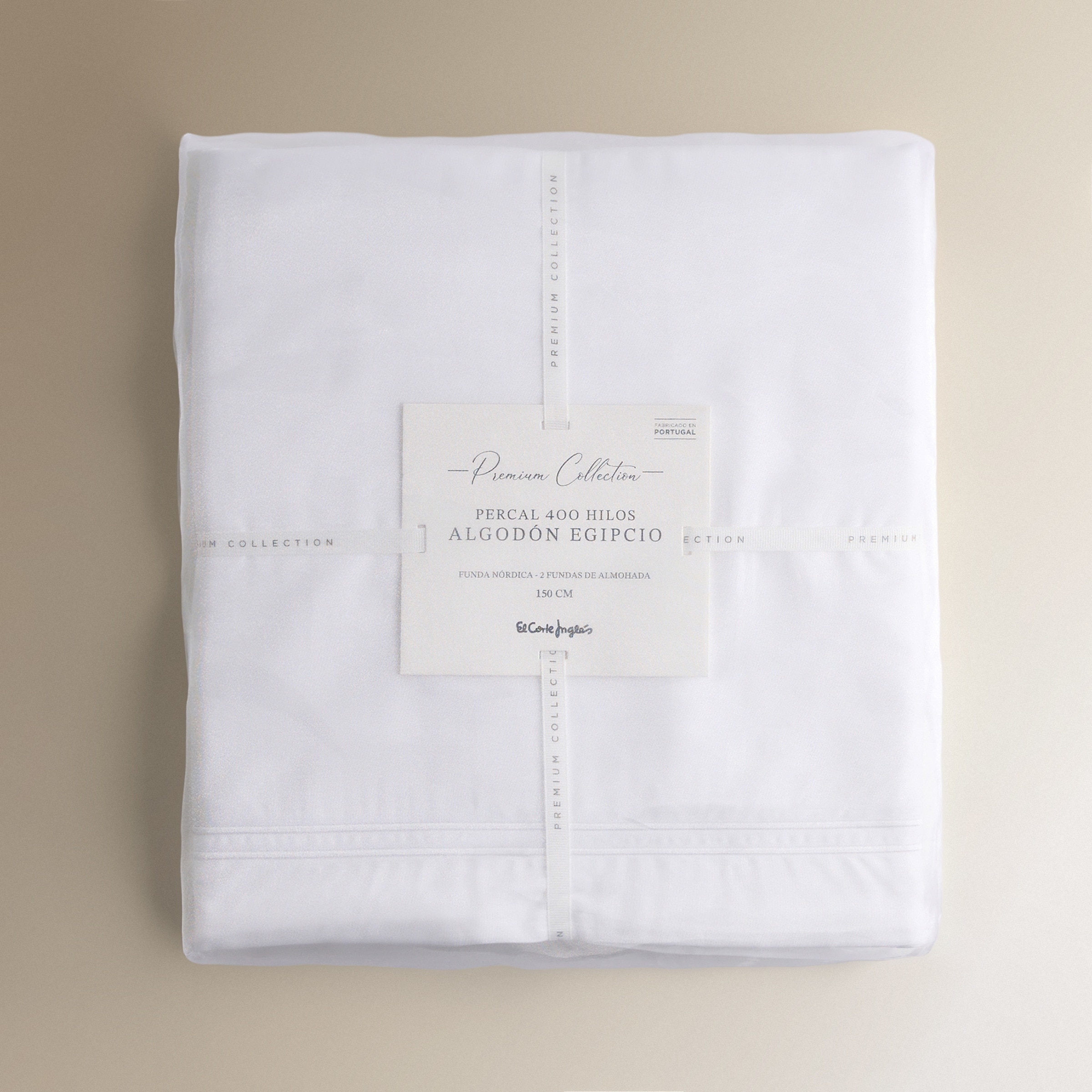 Juego de funda nórdica percal algodón egipcio 400 hilos Hotel El Corte Inglés - Blanco Cama 90 cm Blanco-8
