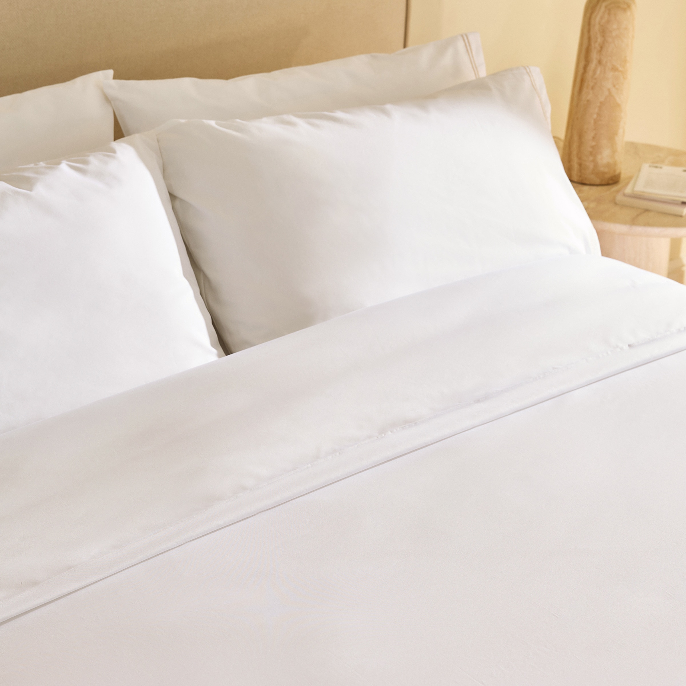 Conjunto de Capa de Edredão Percal de Algodão Egípcio Hotel - 400 Fios Bege-3