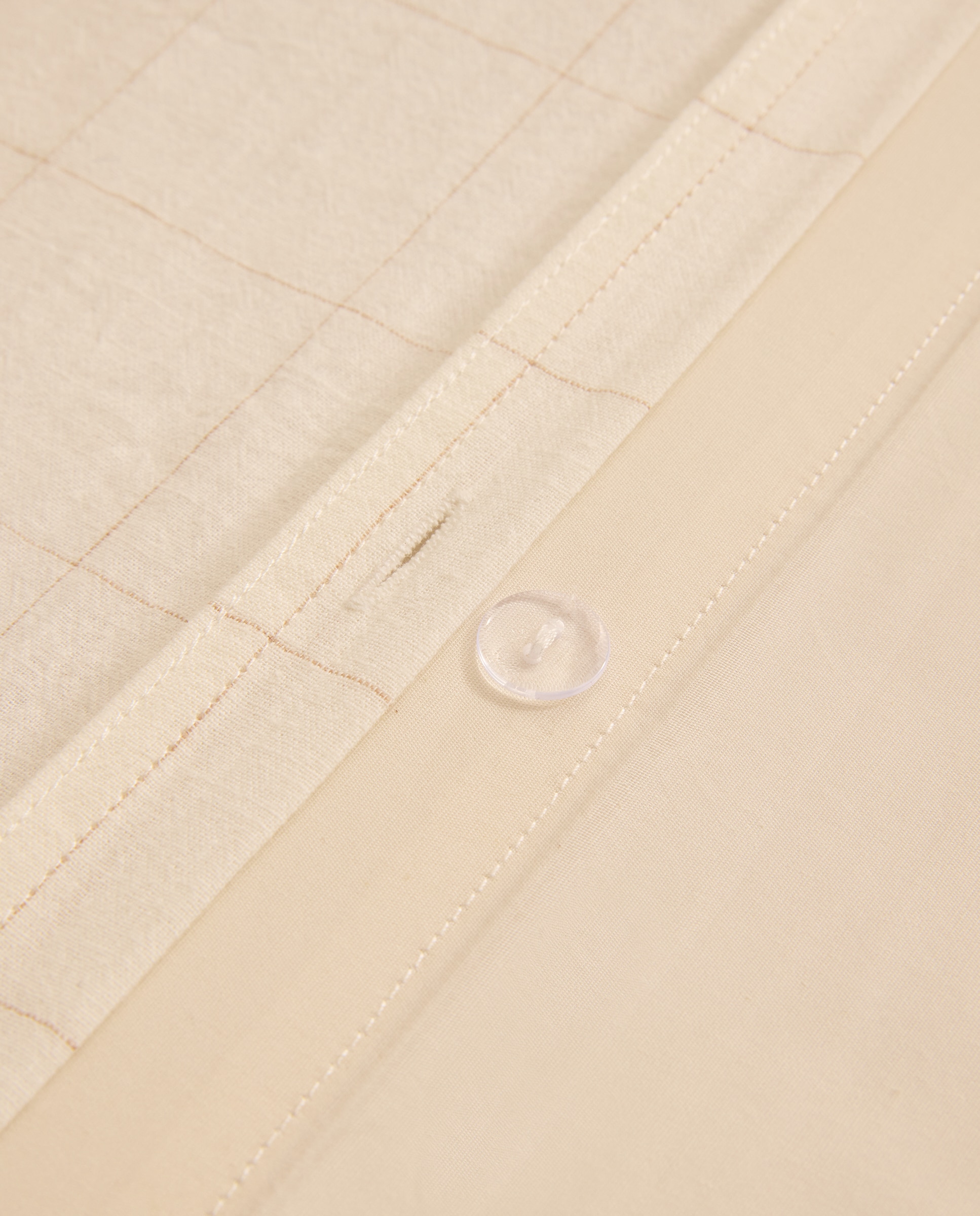 Conjunto de Capa de Edredão de Linho e Algodão Moom Bege-5