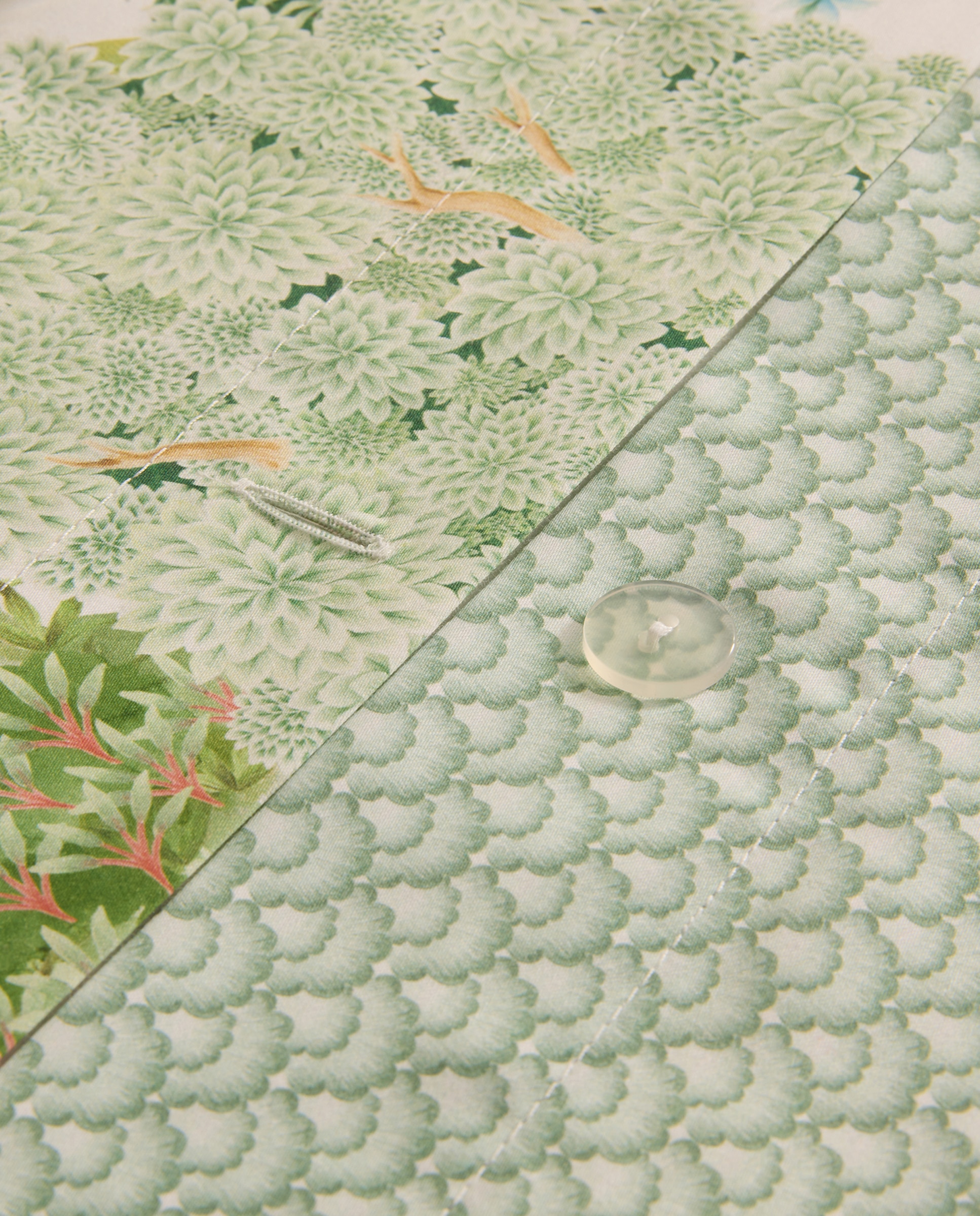 Conjunto de Capa de Edredão de Algodão Acetinado Lodhi Verde-5