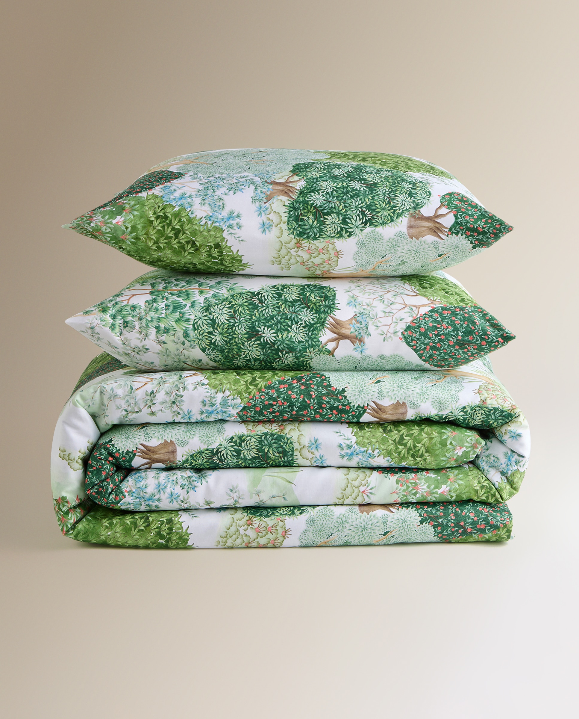 Conjunto de Capa de Edredão de Algodão Acetinado Lodhi Verde-6