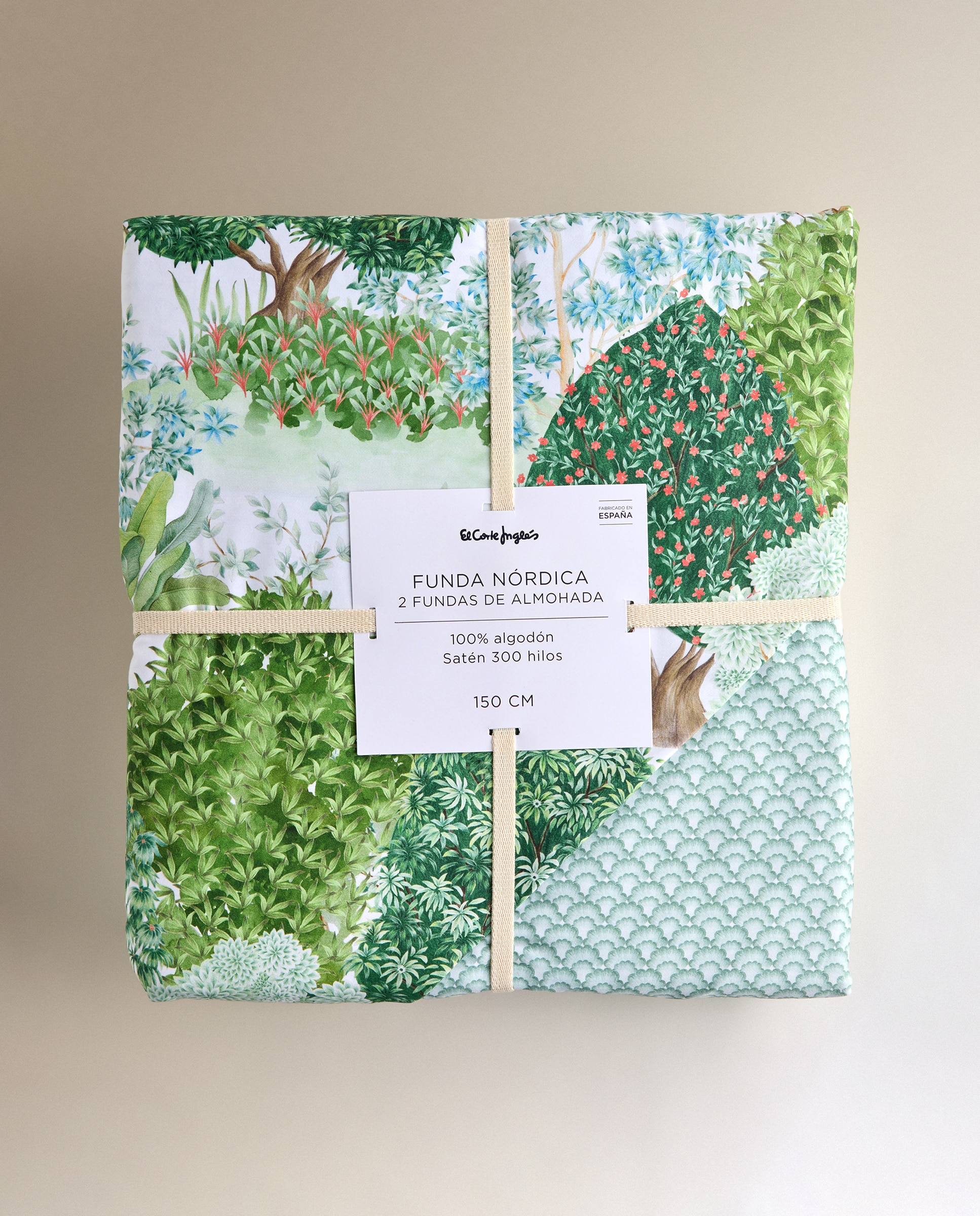 Conjunto de Capa de Edredão de Algodão Acetinado Lodhi Verde-8