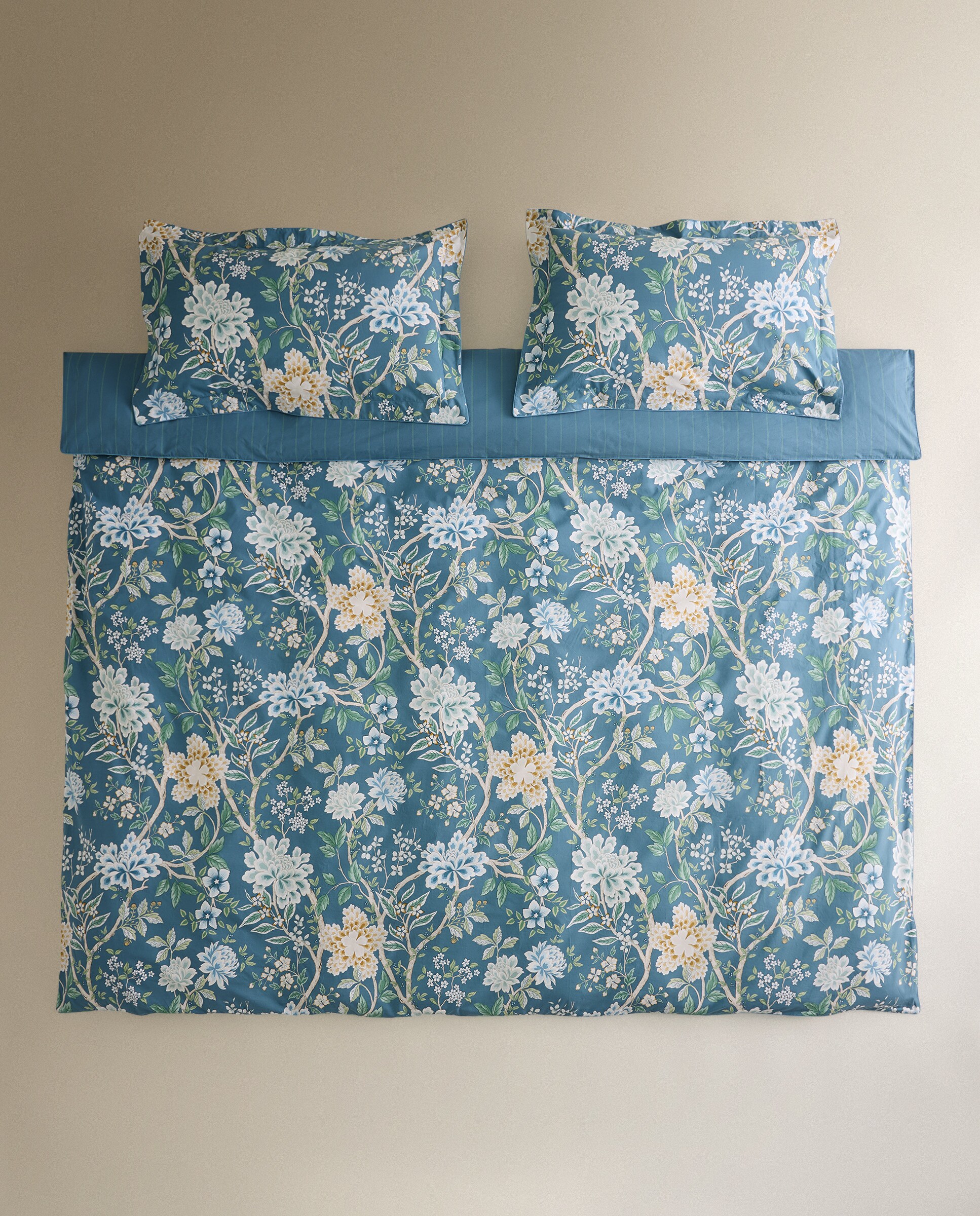 Juego de funda nórdica algodón Eiren - Azul Cama 105 cm Azul-2
