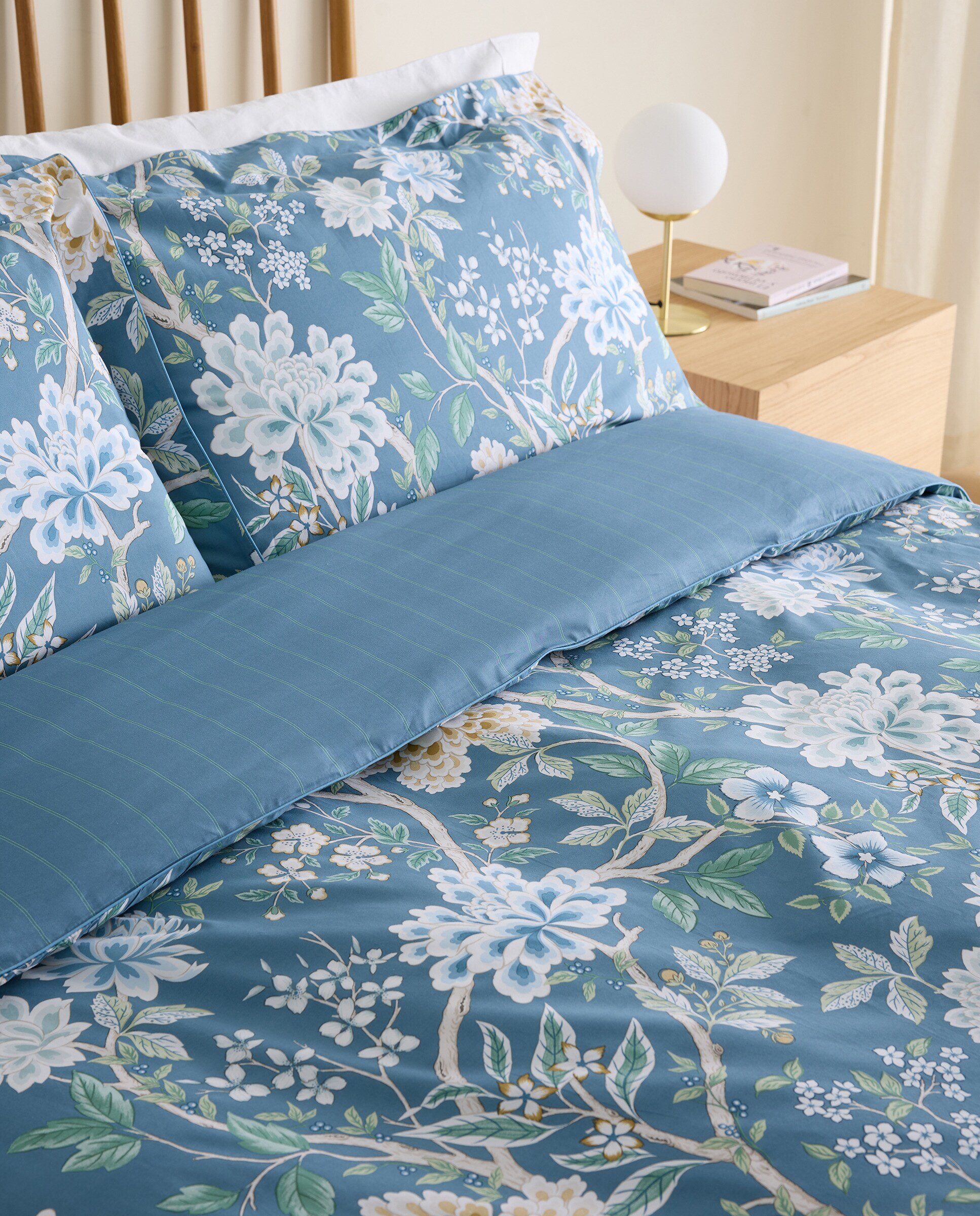 Juego de funda nórdica algodón Eiren - Azul Cama 105 cm Azul-3