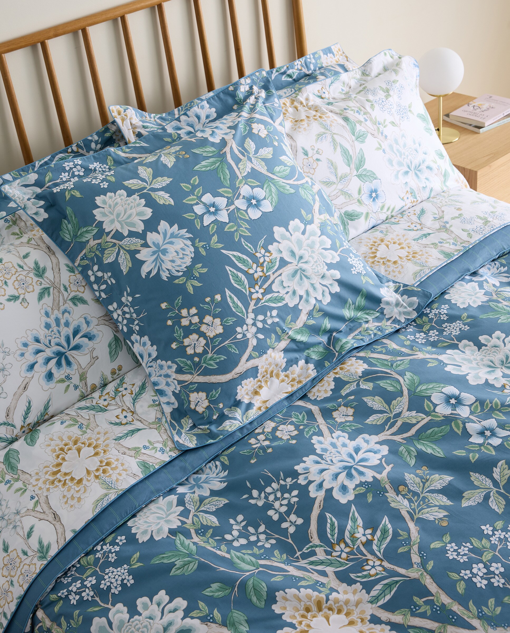 Juego de funda nórdica algodón Eiren - Azul Cama 105 cm Azul-7