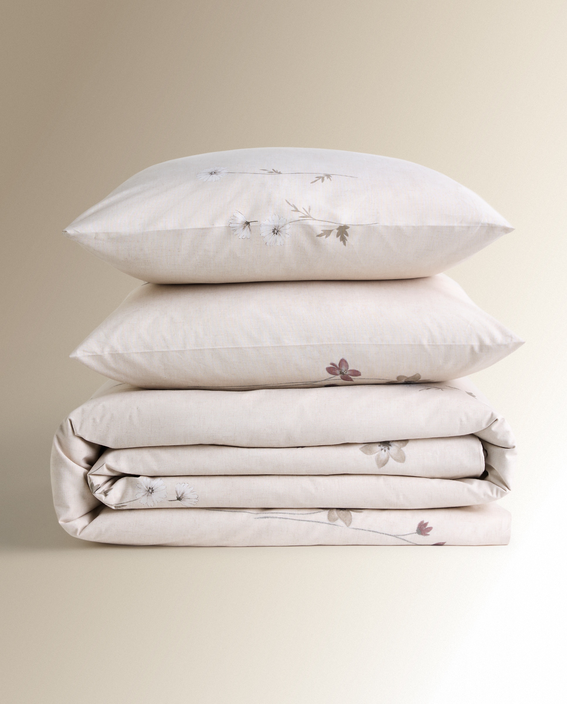 Juego de funda nórdica algodón percal Jamie - Beige Cama 180 cm Beige-7