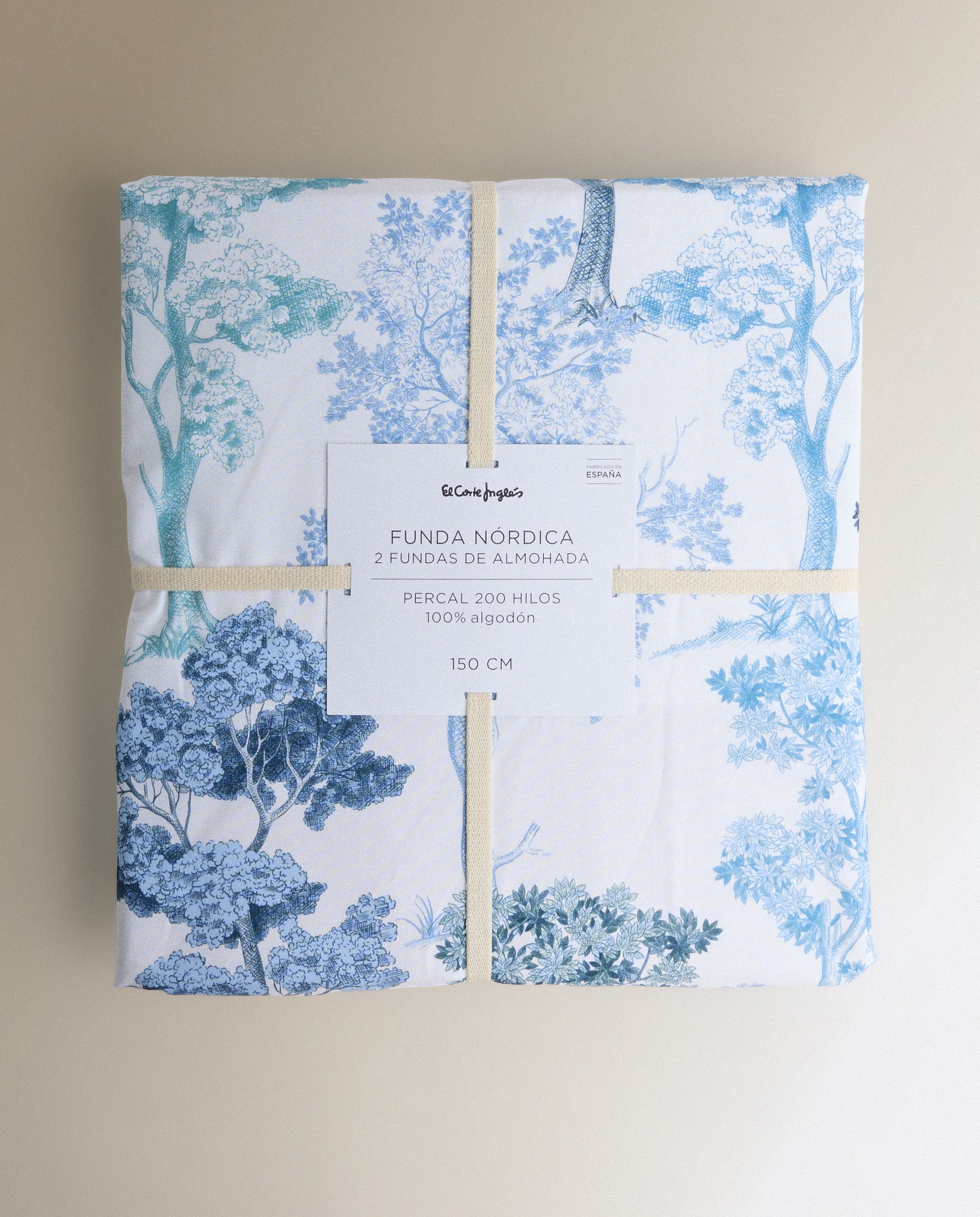 Conjunto de capa de edredão em algodão Persey El Corte Inglés Azul-8
