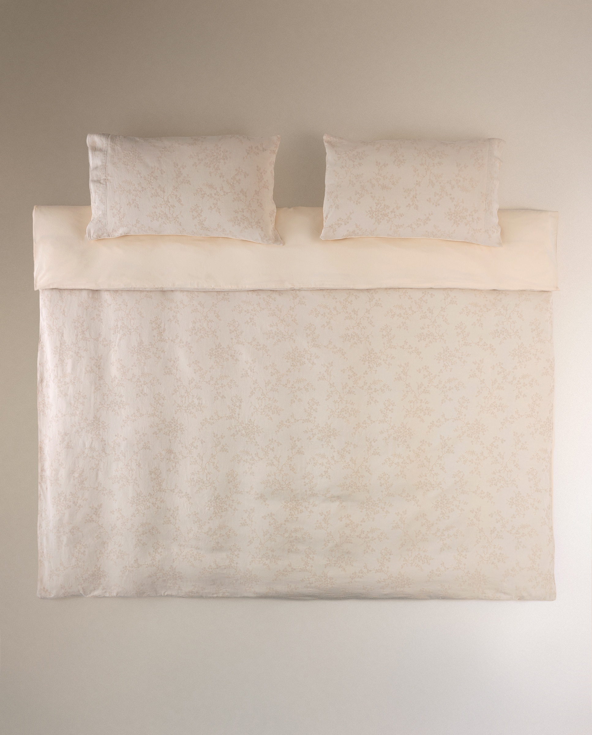 Juego de funda nórdica algodón y lino Madox - Beige Cama 180 cm Beige-2