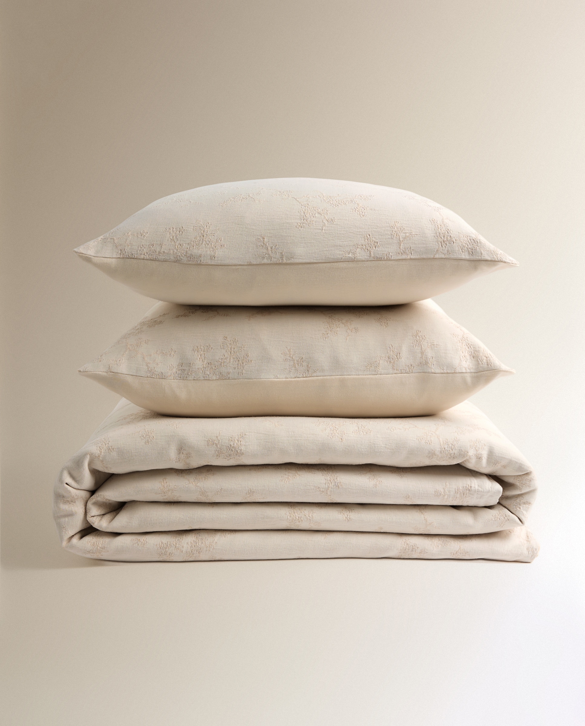 Juego de funda nórdica algodón y lino Madox - Beige Cama 180 cm Beige-6