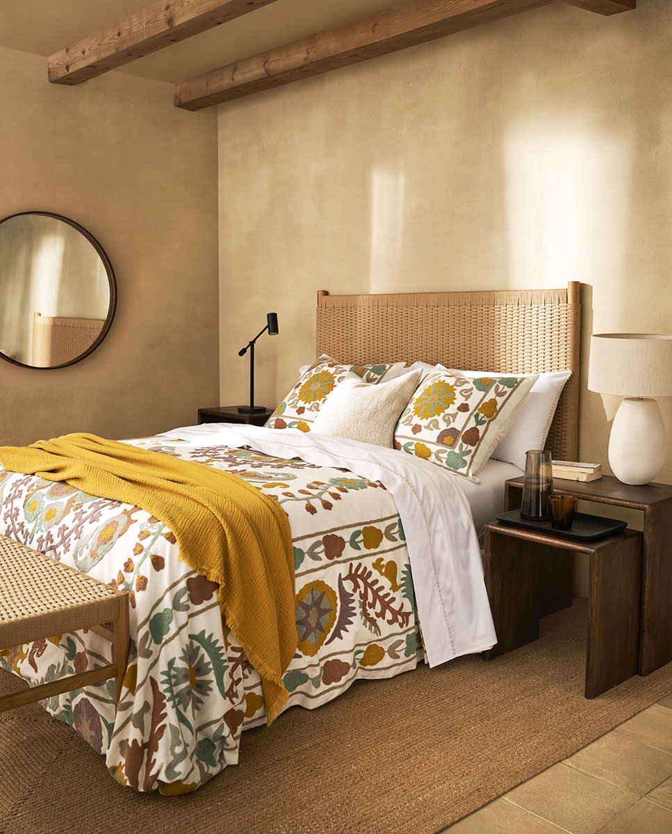 Coleção de roupa de cama Suzani amarela 1