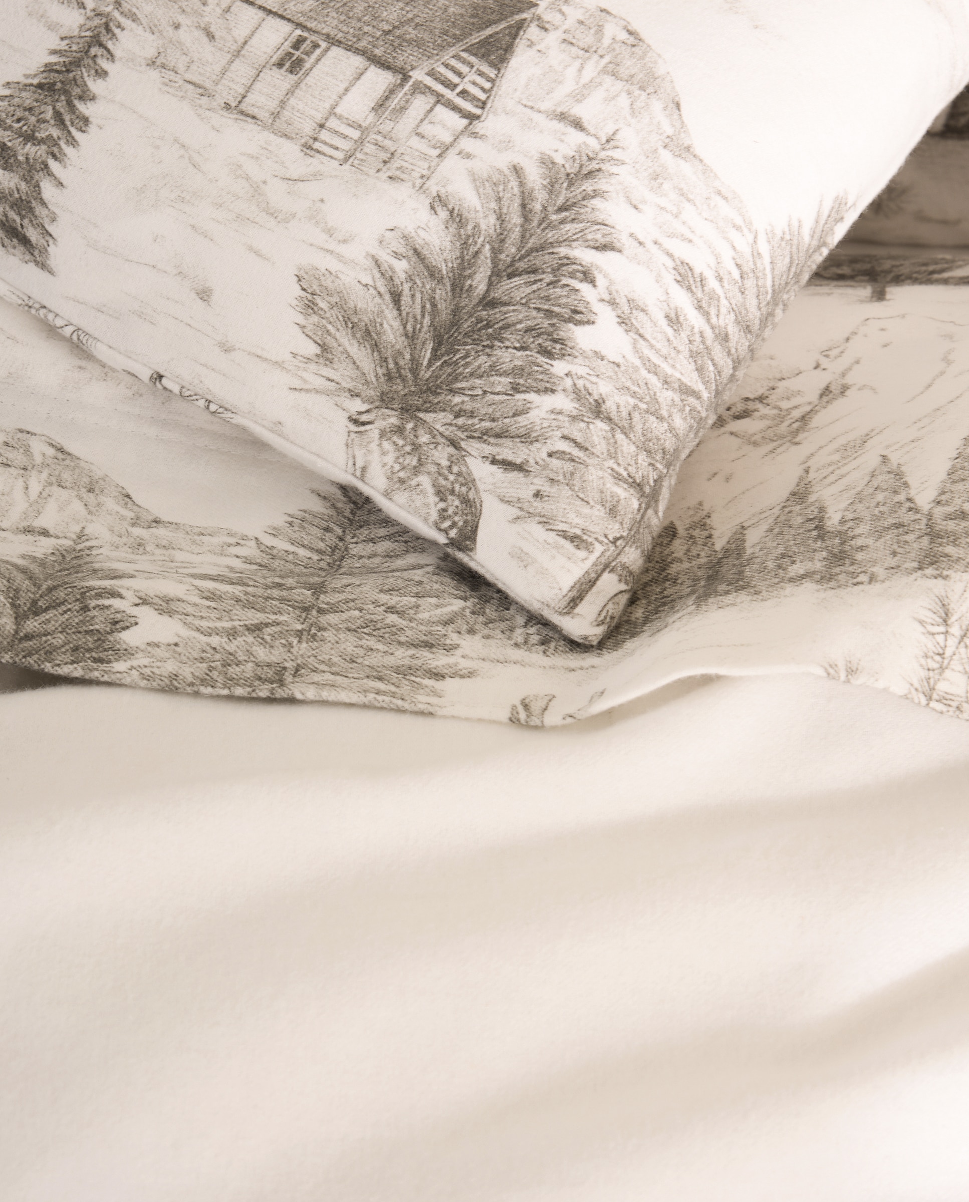 Juego de funda nórdica franela Laponia - Gris Cama 105 cm Gris-4