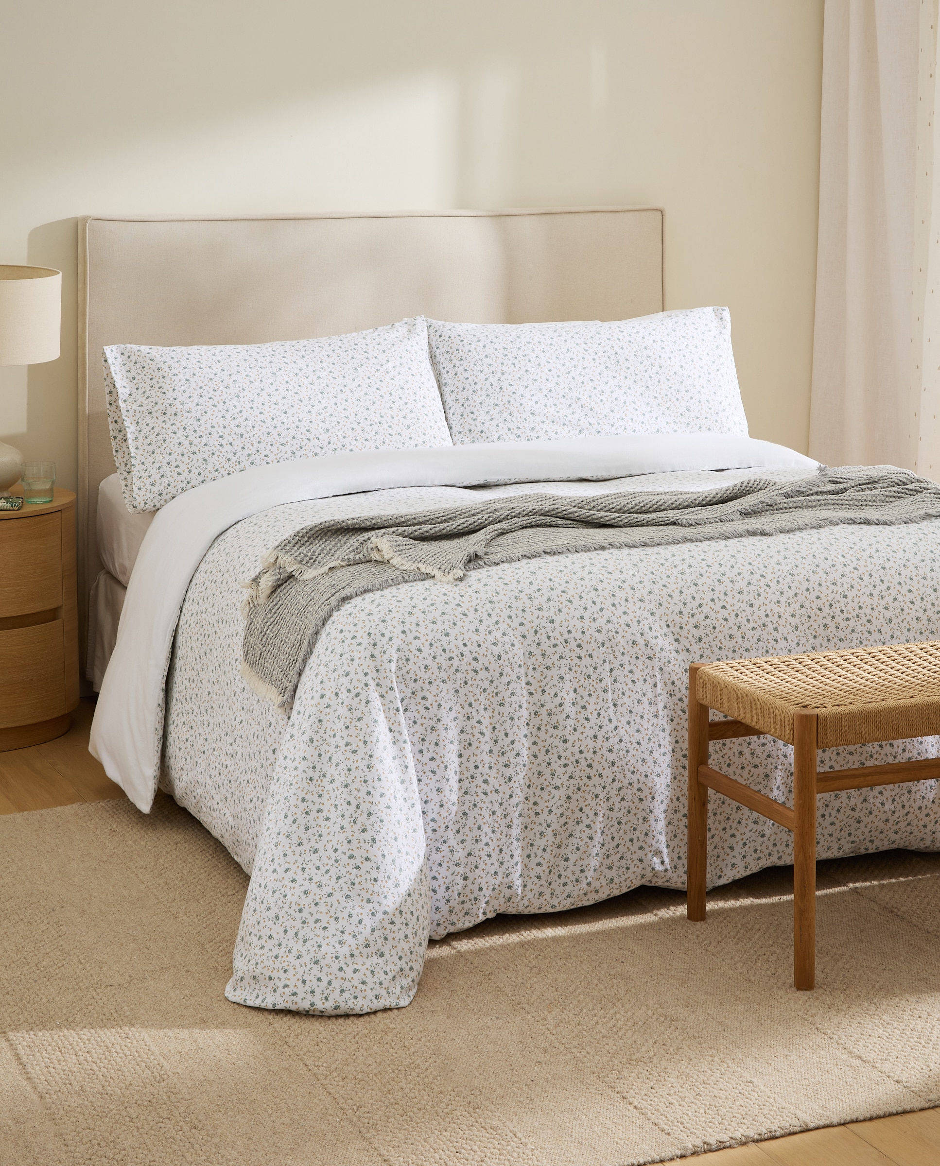 Juego de funda nórdica franela Blanche - Azul Cama 105 cm Azul-1