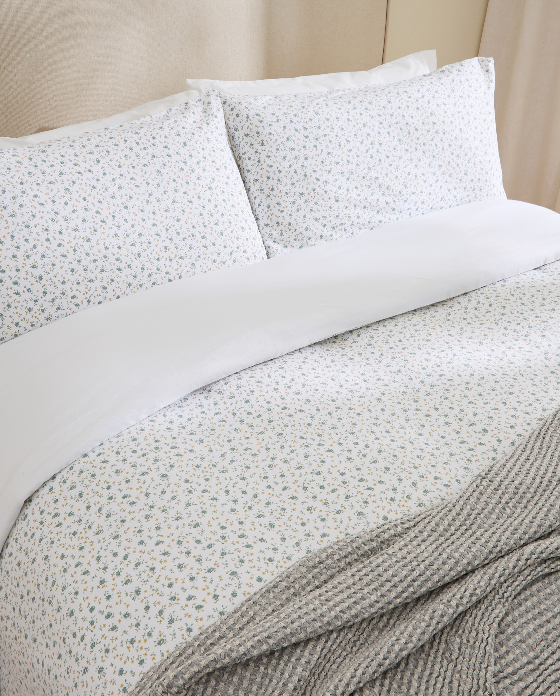 Juego de funda nórdica franela Blanche - Azul Cama 105 cm Azul-3
