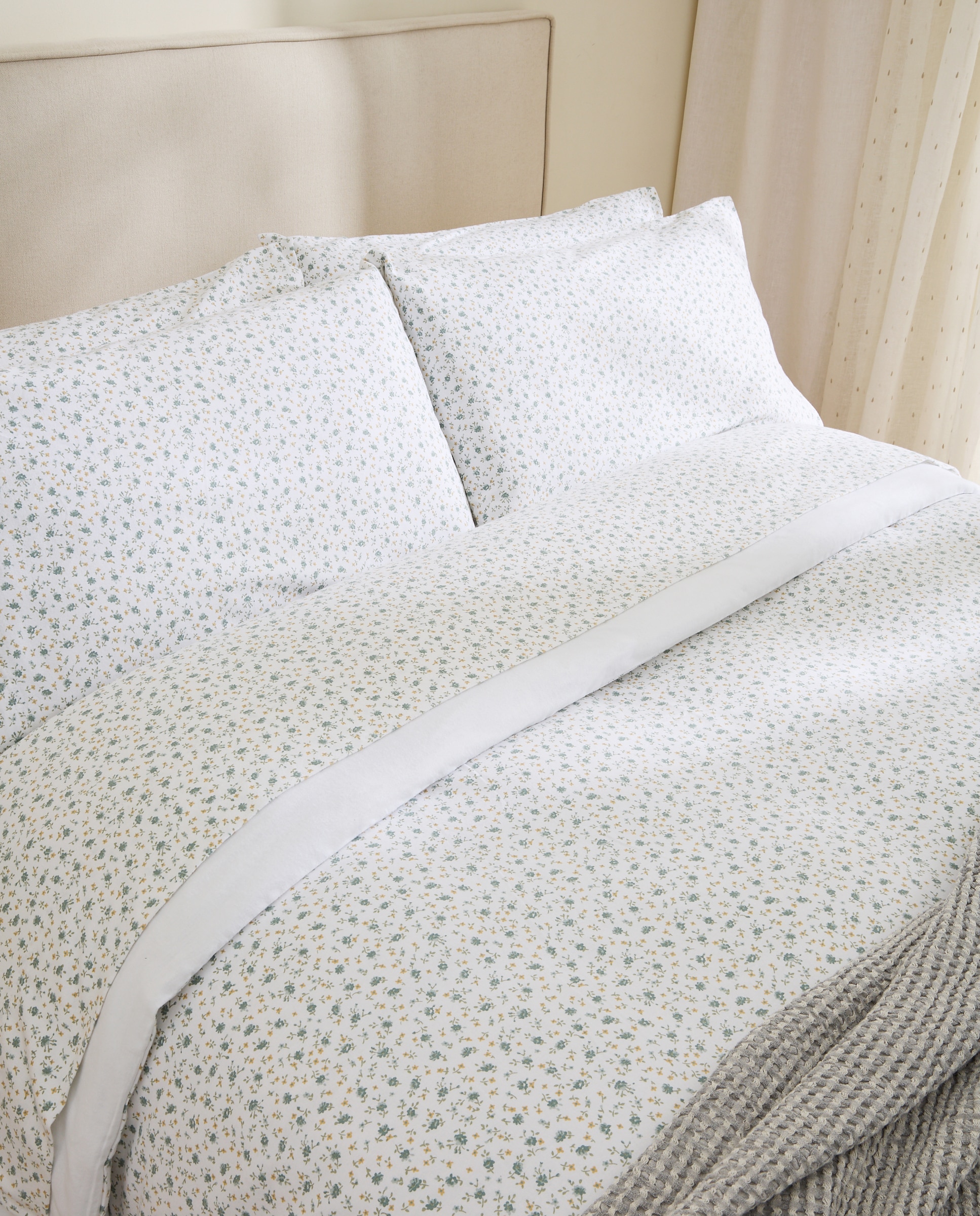 Juego de funda nórdica franela Blanche - Azul Cama 105 cm Azul-6