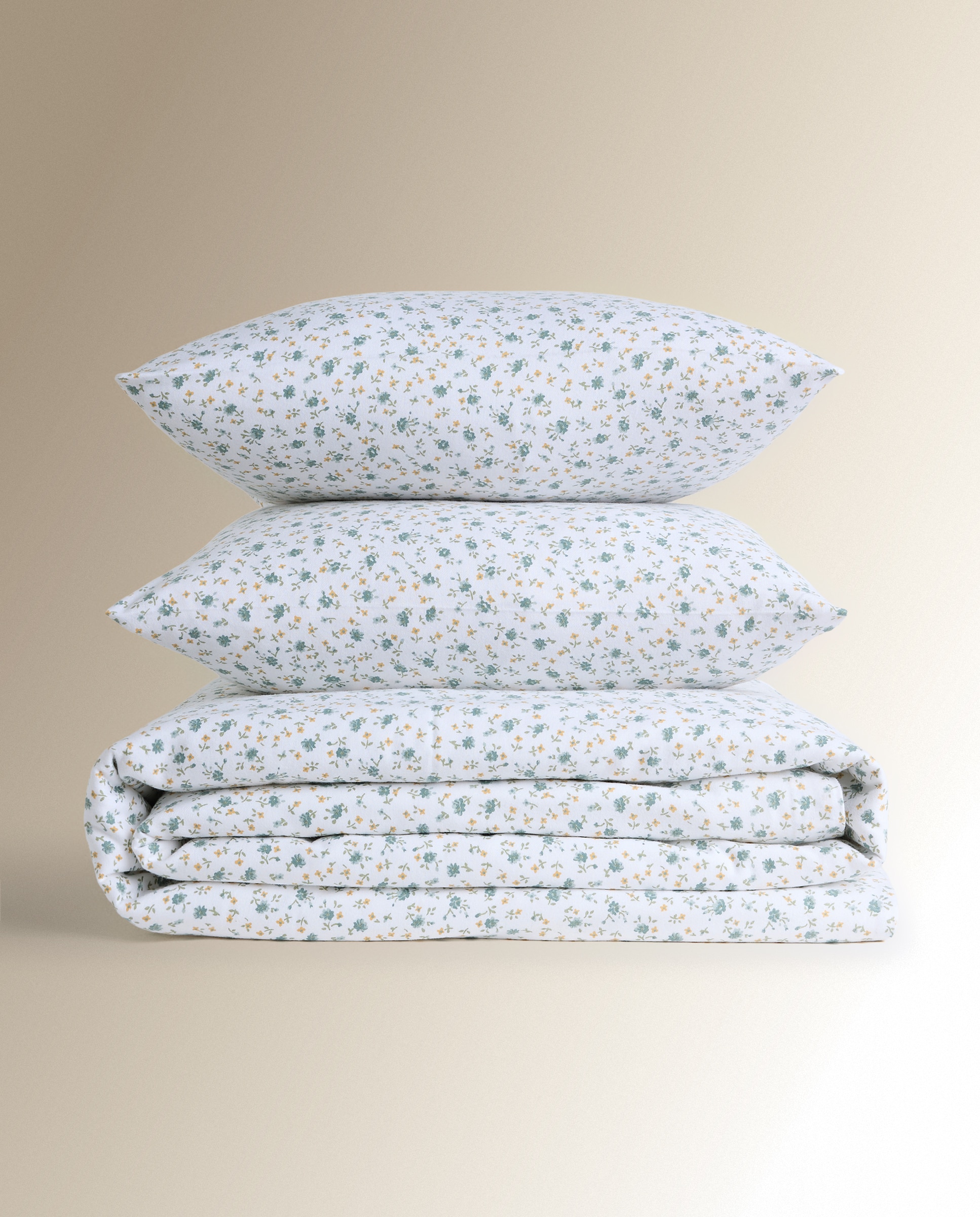 Juego de funda nórdica franela Blanche - Azul Cama 105 cm Azul-7