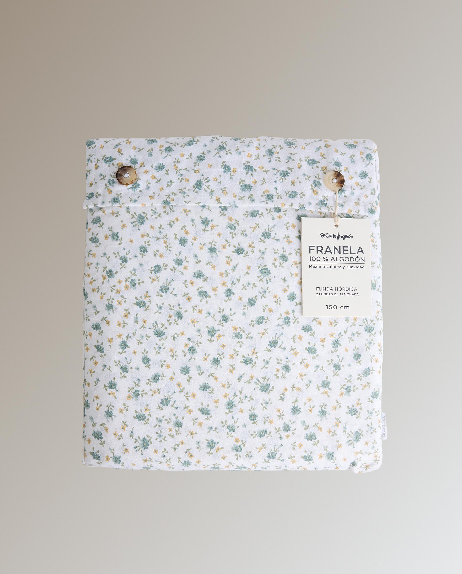 Juego de funda nórdica franela Blanche - Azul Cama 105 cm Azul-8
