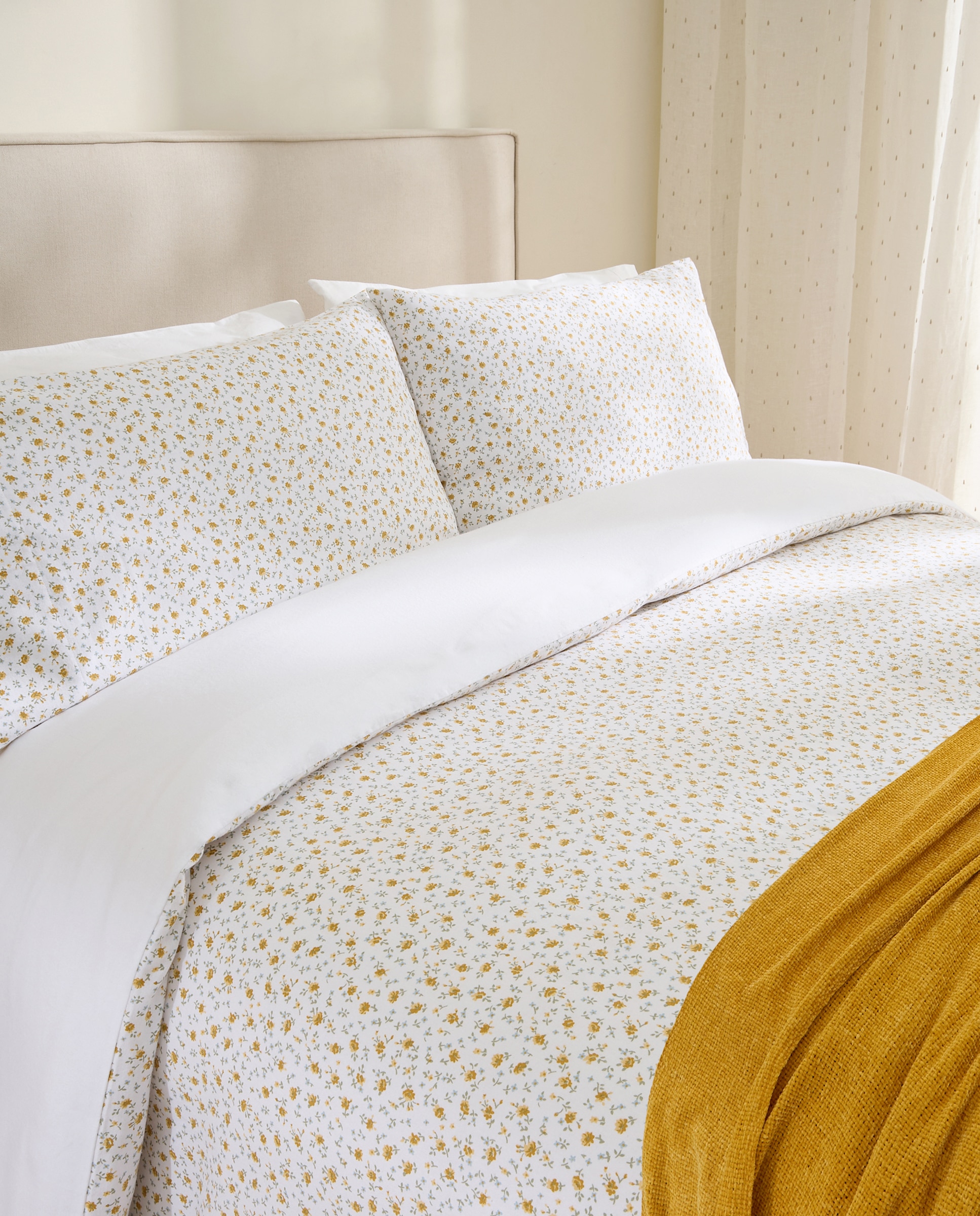 Juego de funda nórdica franela Blanche - Amarillo Cama 105 cm Amarillo-3