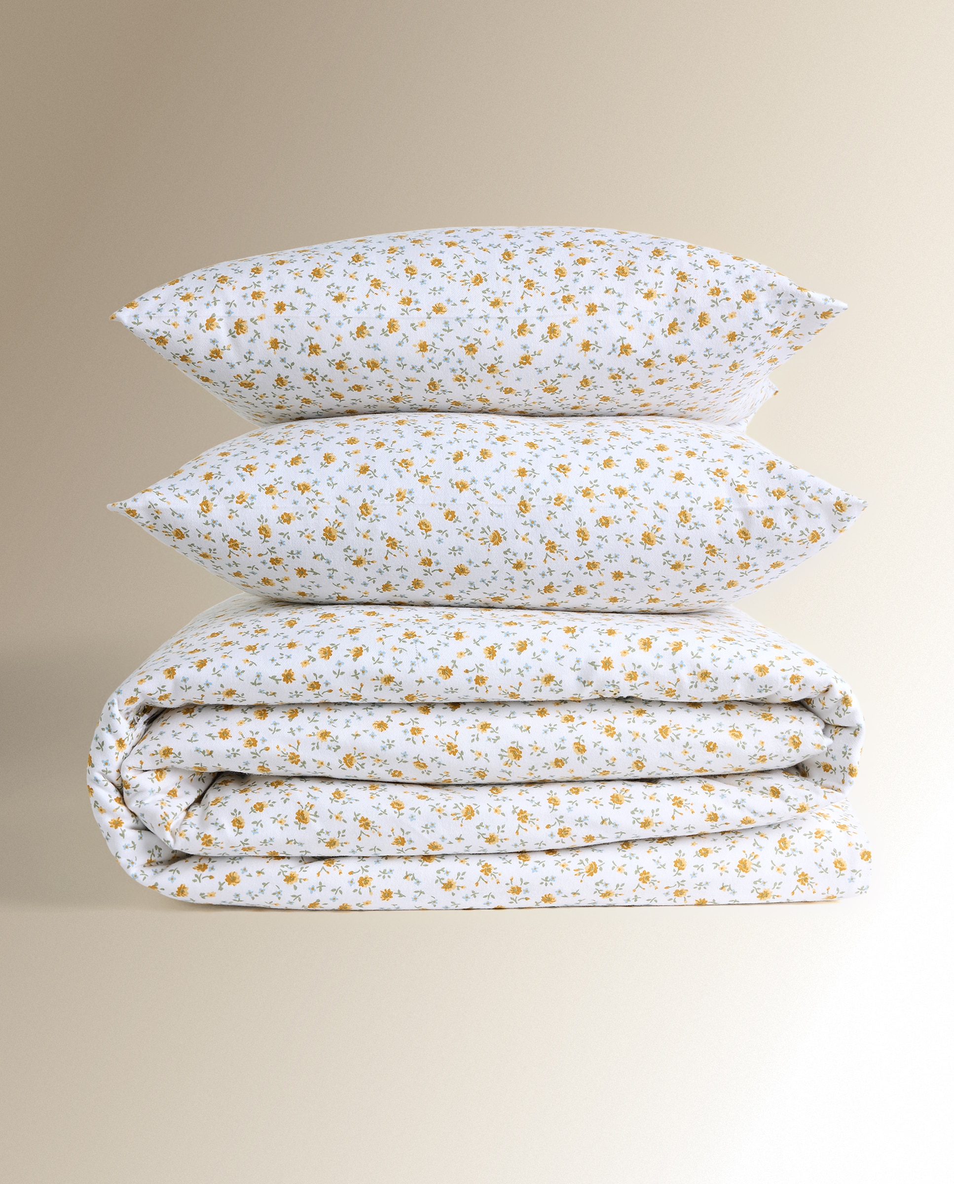 Juego de funda nórdica franela Blanche - Amarillo Cama 105 cm Amarillo-7