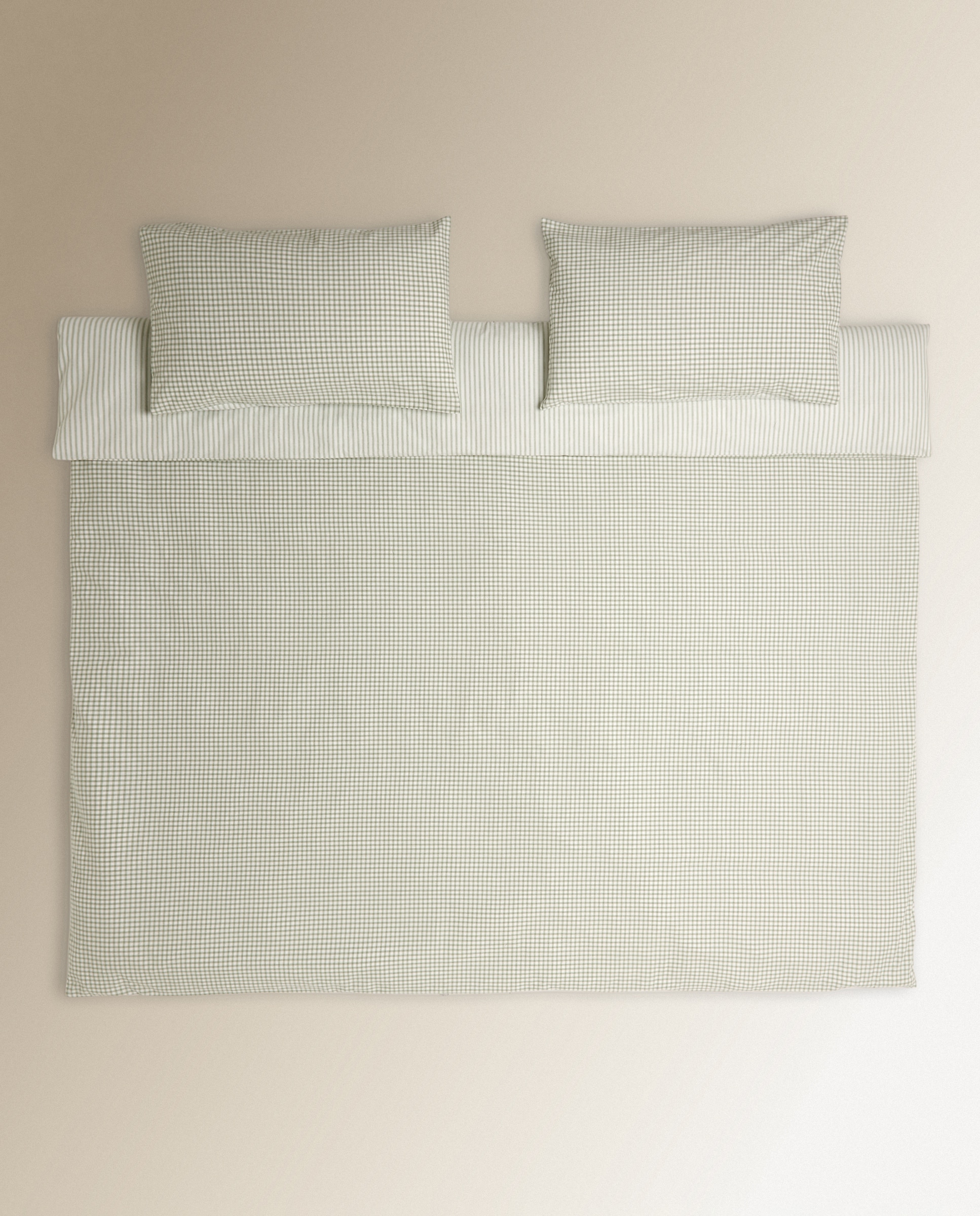 Imagen 2 de Juego de funda nórdica franela Archer - Verde Cama 180 cm Verde