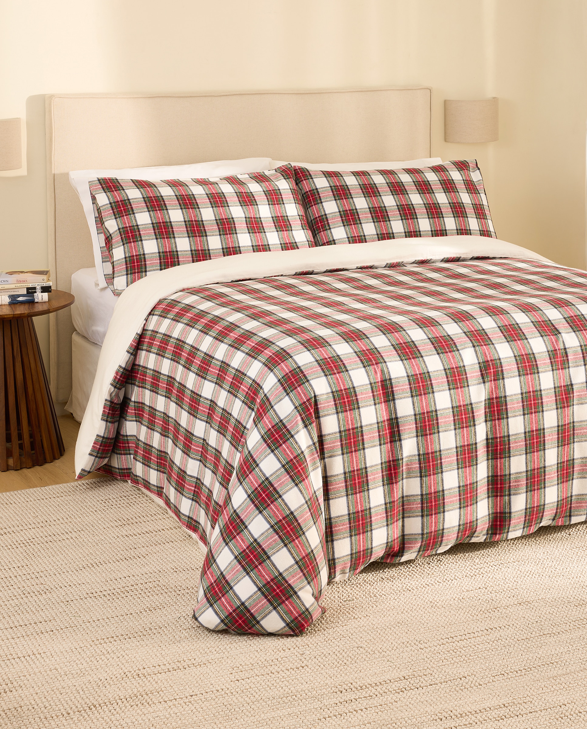 Imagen 1 de Juego de funda nórdica franela Invernes - Rojo Cama 180 cm Rojo