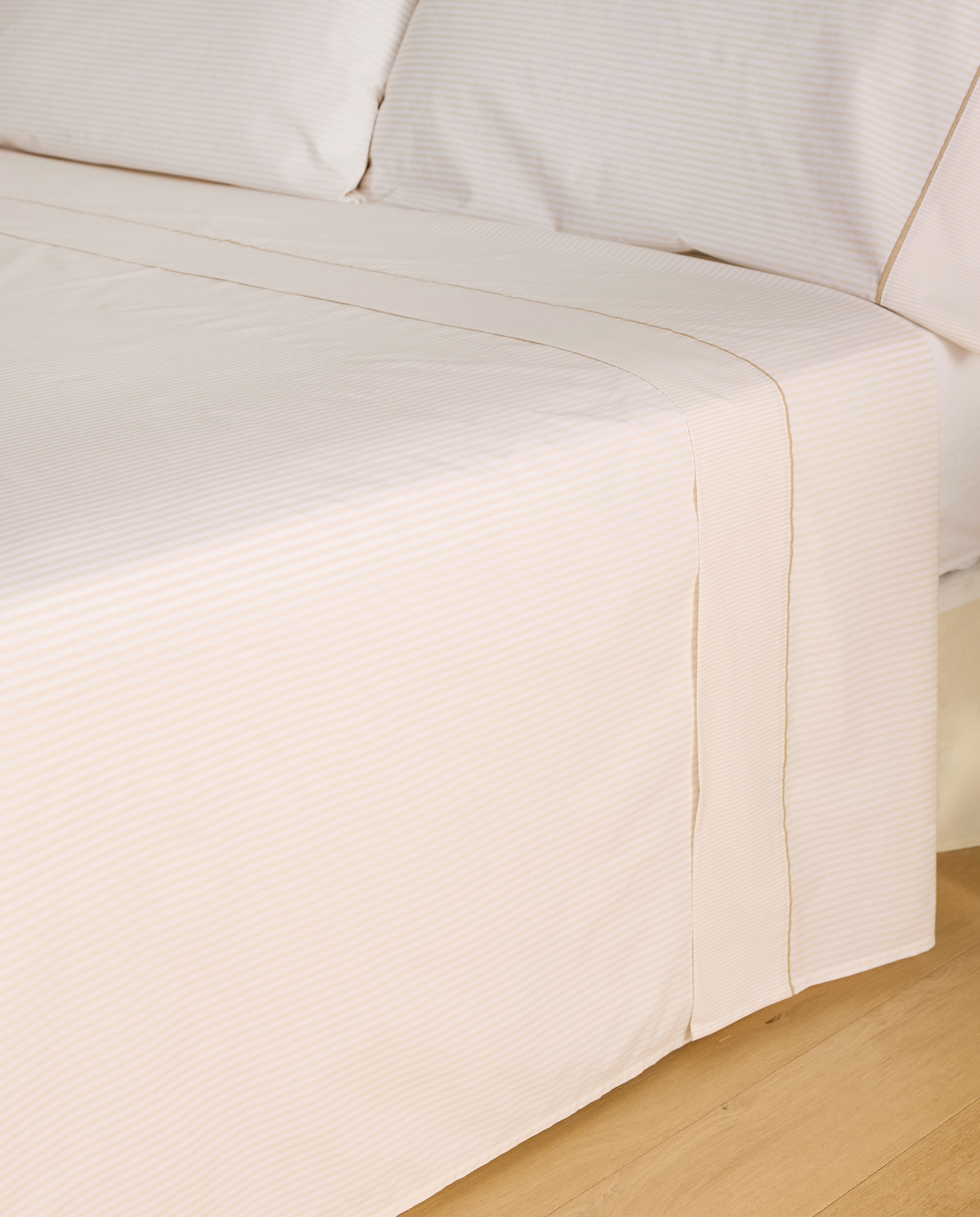 Juego de sábanas algodón Robin - Beige Cama 105 cm Beige-2
