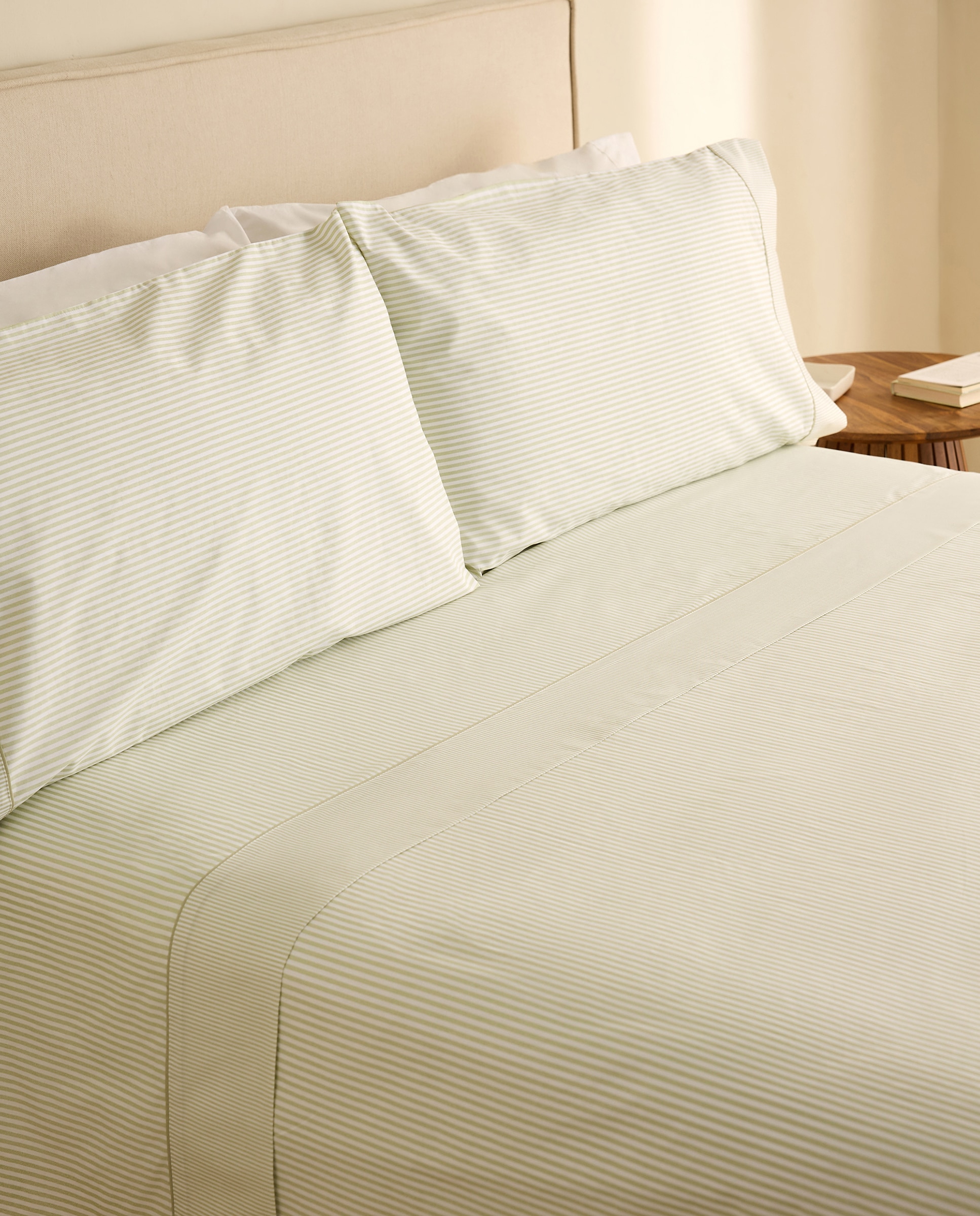 Juego de sábanas algodón Robin - Verde Cama 90 cm Verde-1