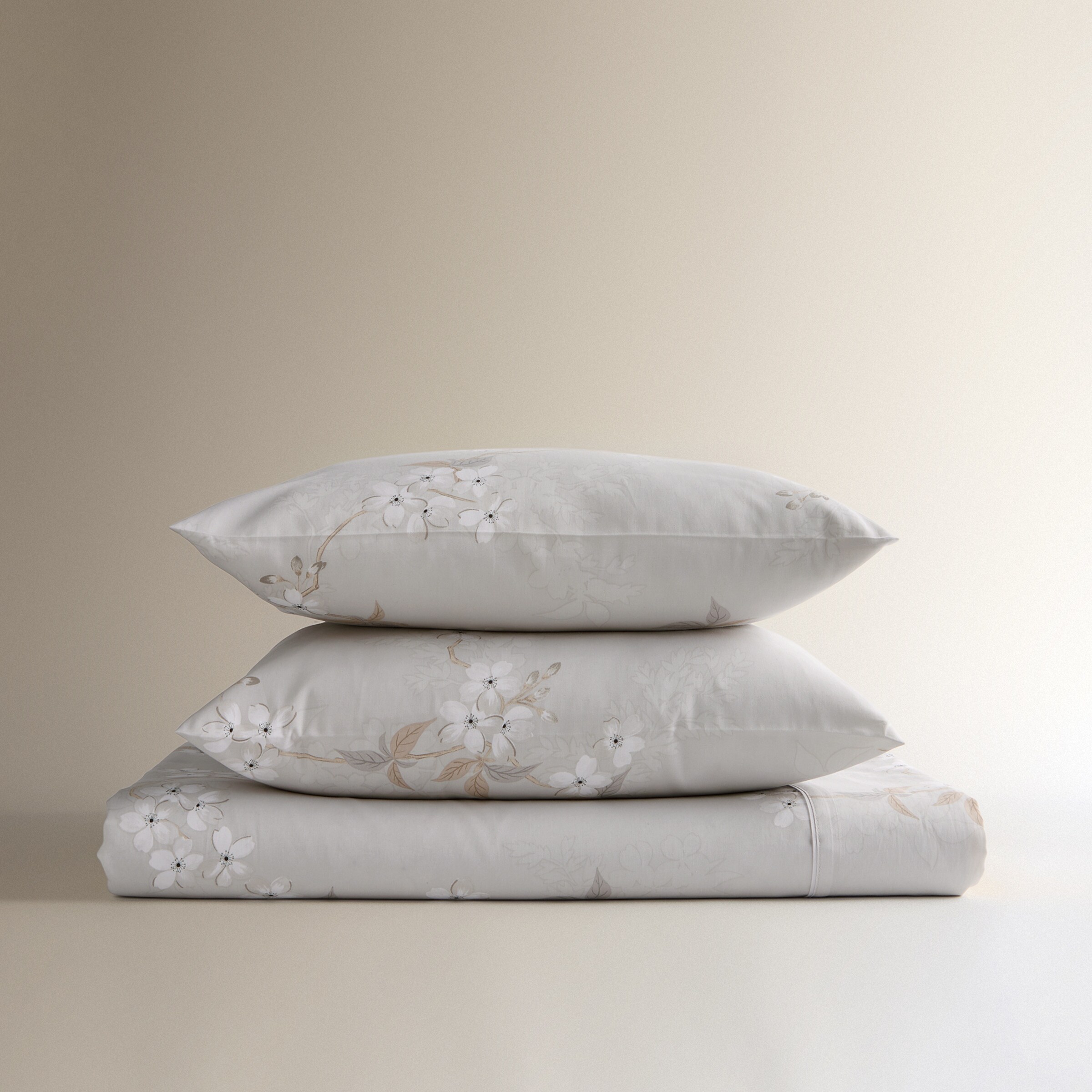 Conjunto de Lençóis de Cetim de Algodão Narumi Cinzento-5