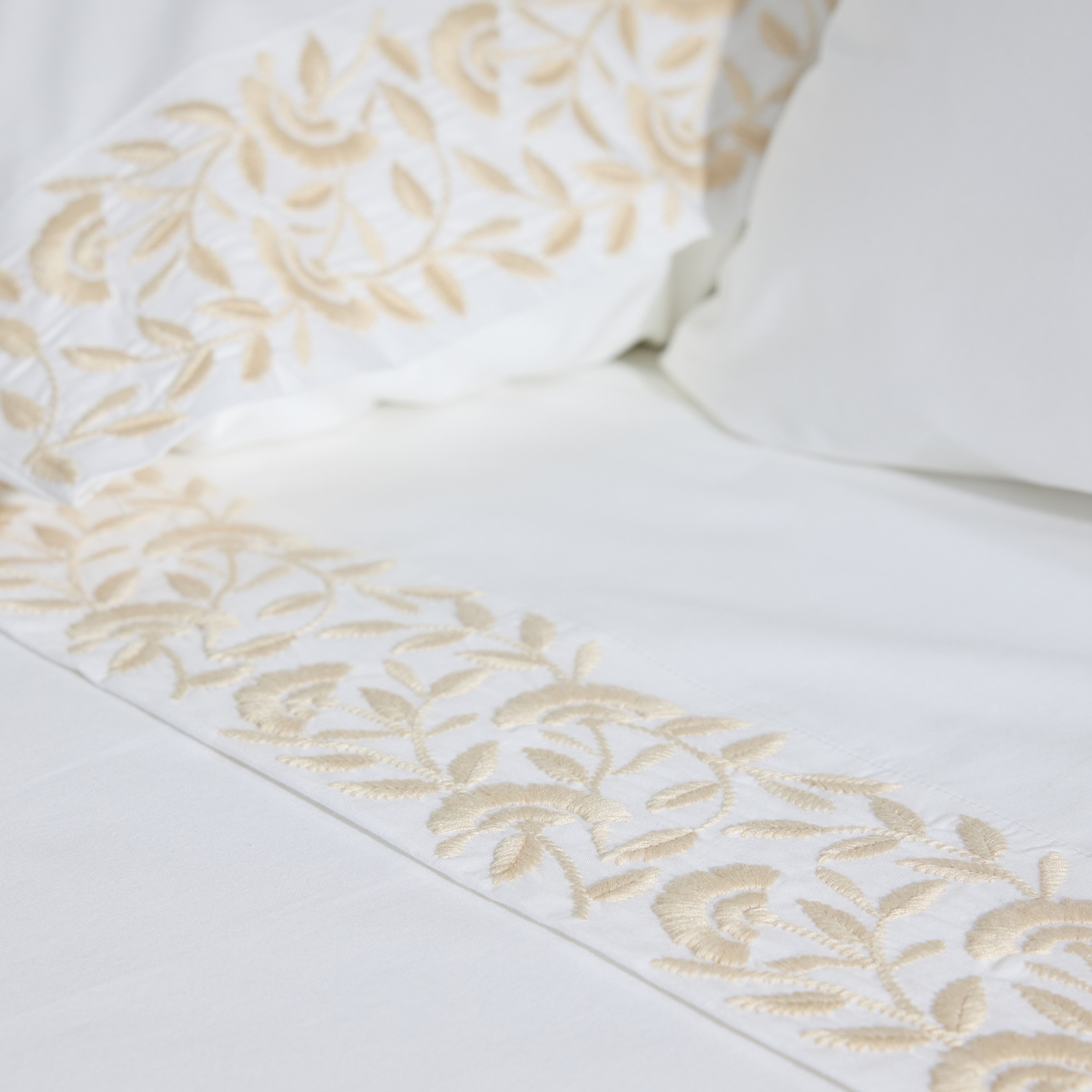 Conjunto de Lençóis de Algodão Bordado Margot Natural-3