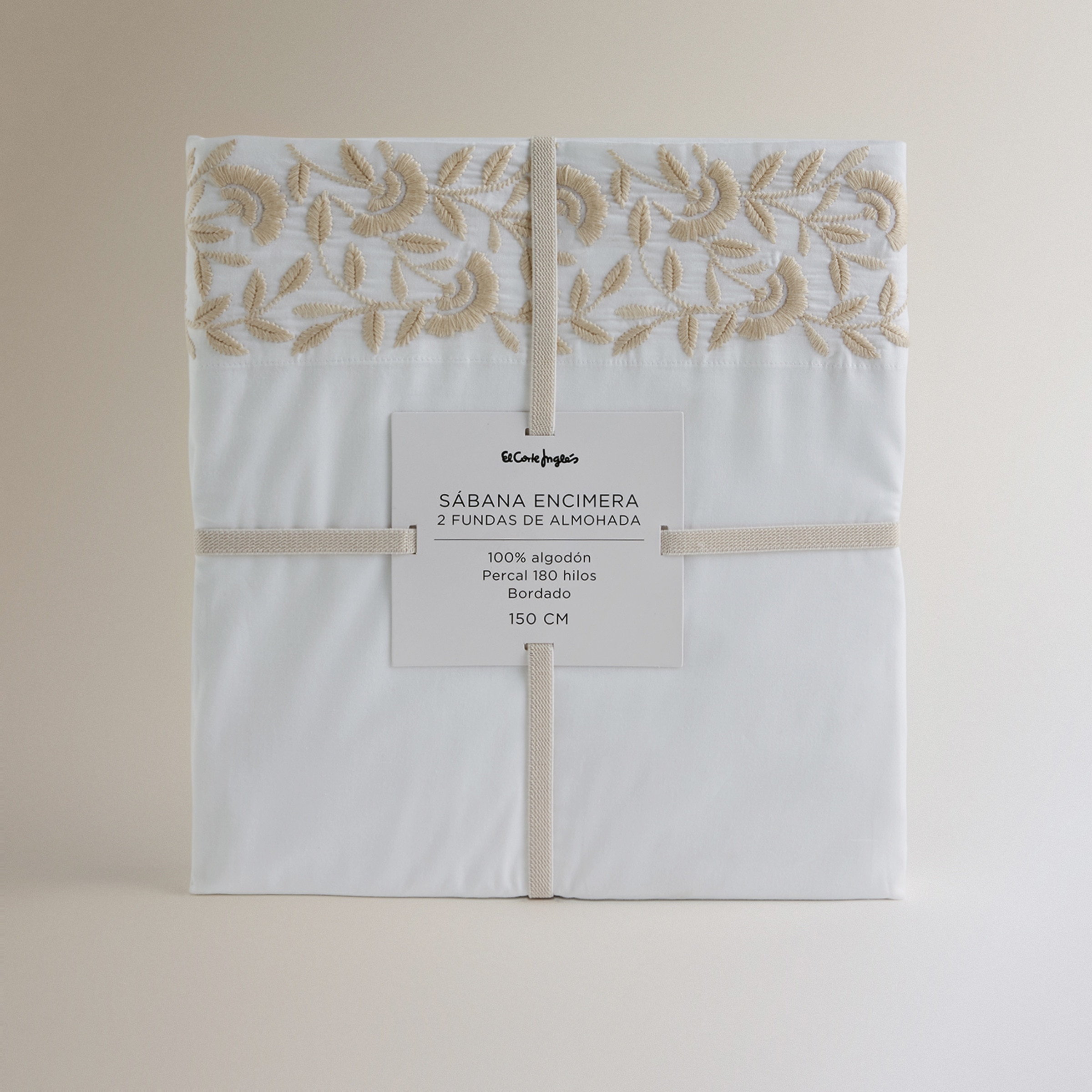 Conjunto de Lençóis de Algodão Bordado Margot Natural-6