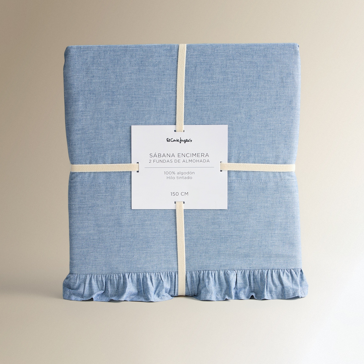 Conjunto de Lençóis de Algodão Mélange Azul-6