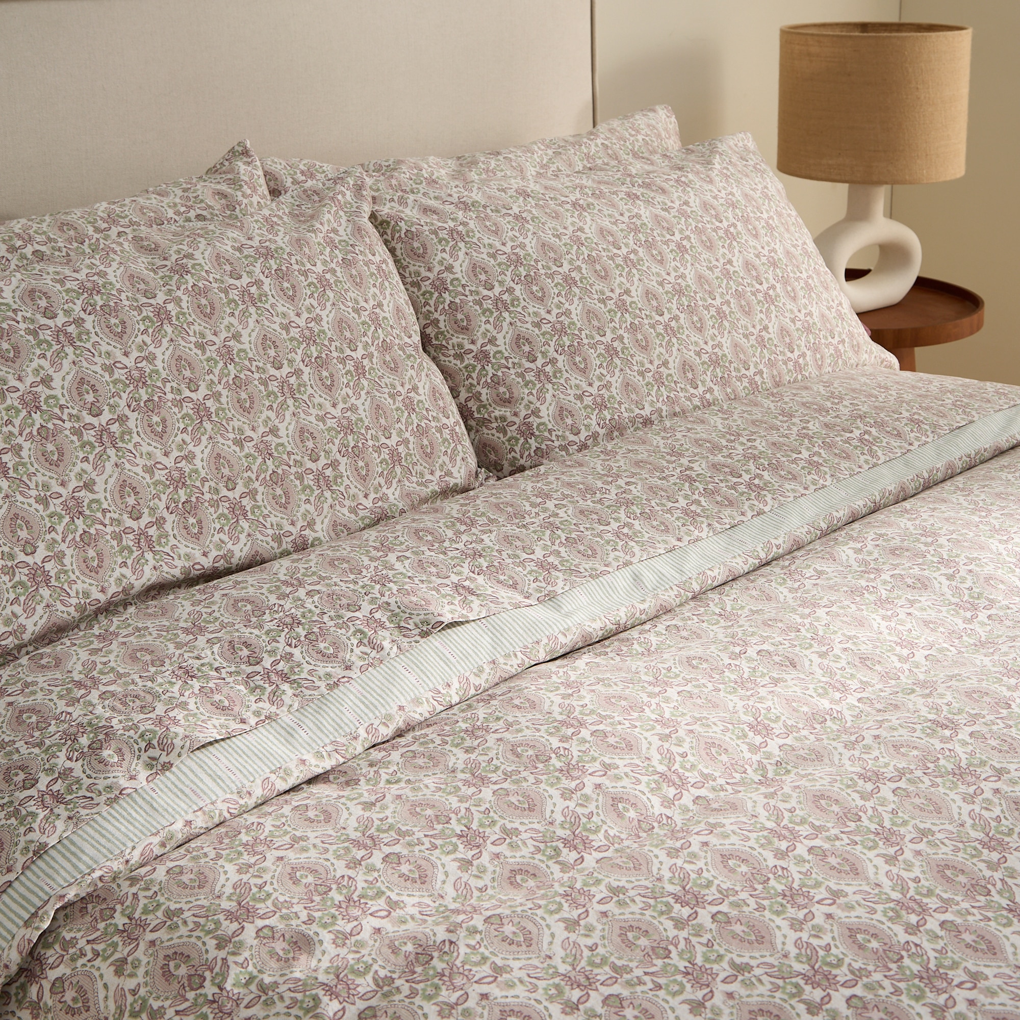 Conjunto de Lençóis de Algodão Kiana Rosa-4