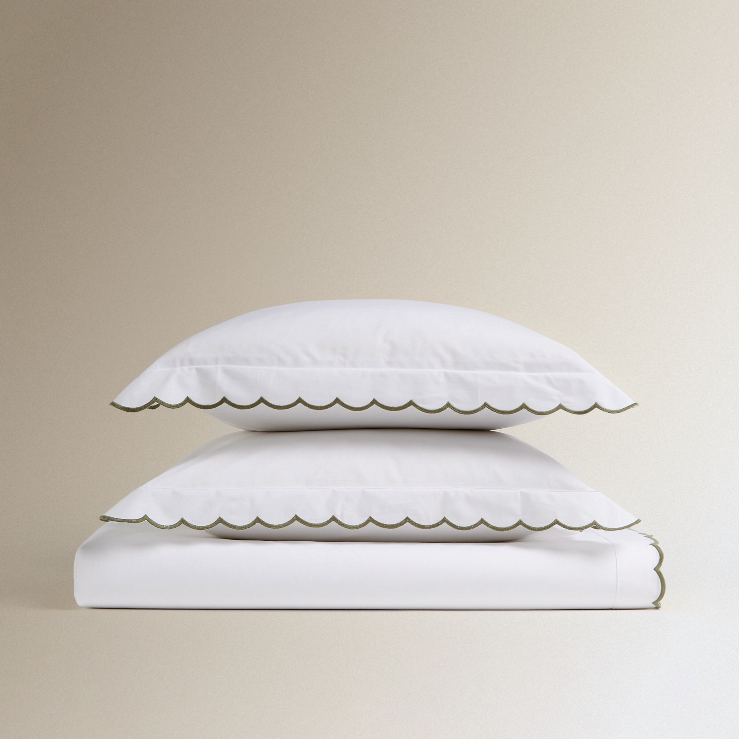 Juego de sábanas algodón Ona - Rojo Cama 180 cm Verde-4