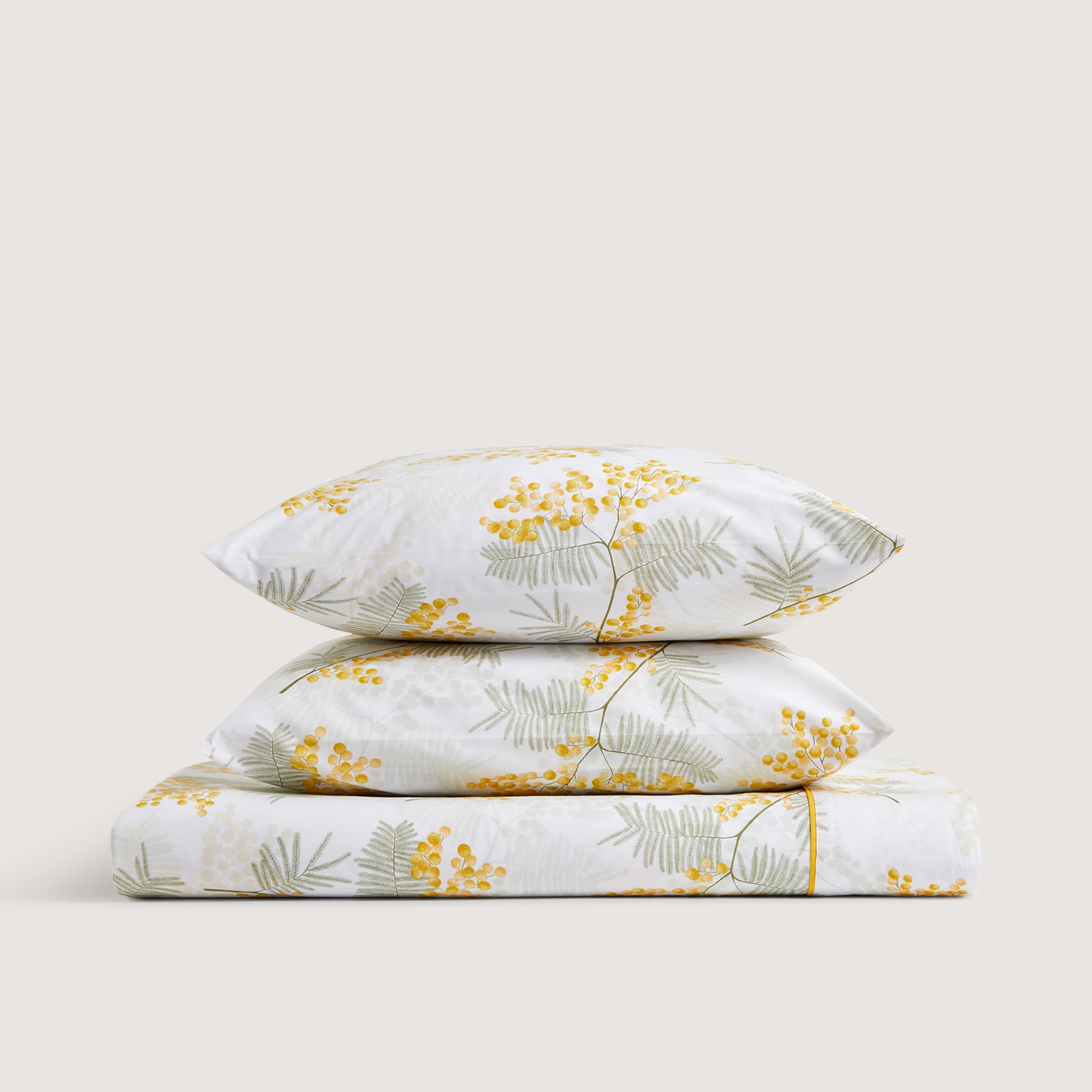 Conjunto de Lençóis de Algodão Mimosa Amarelo-2
