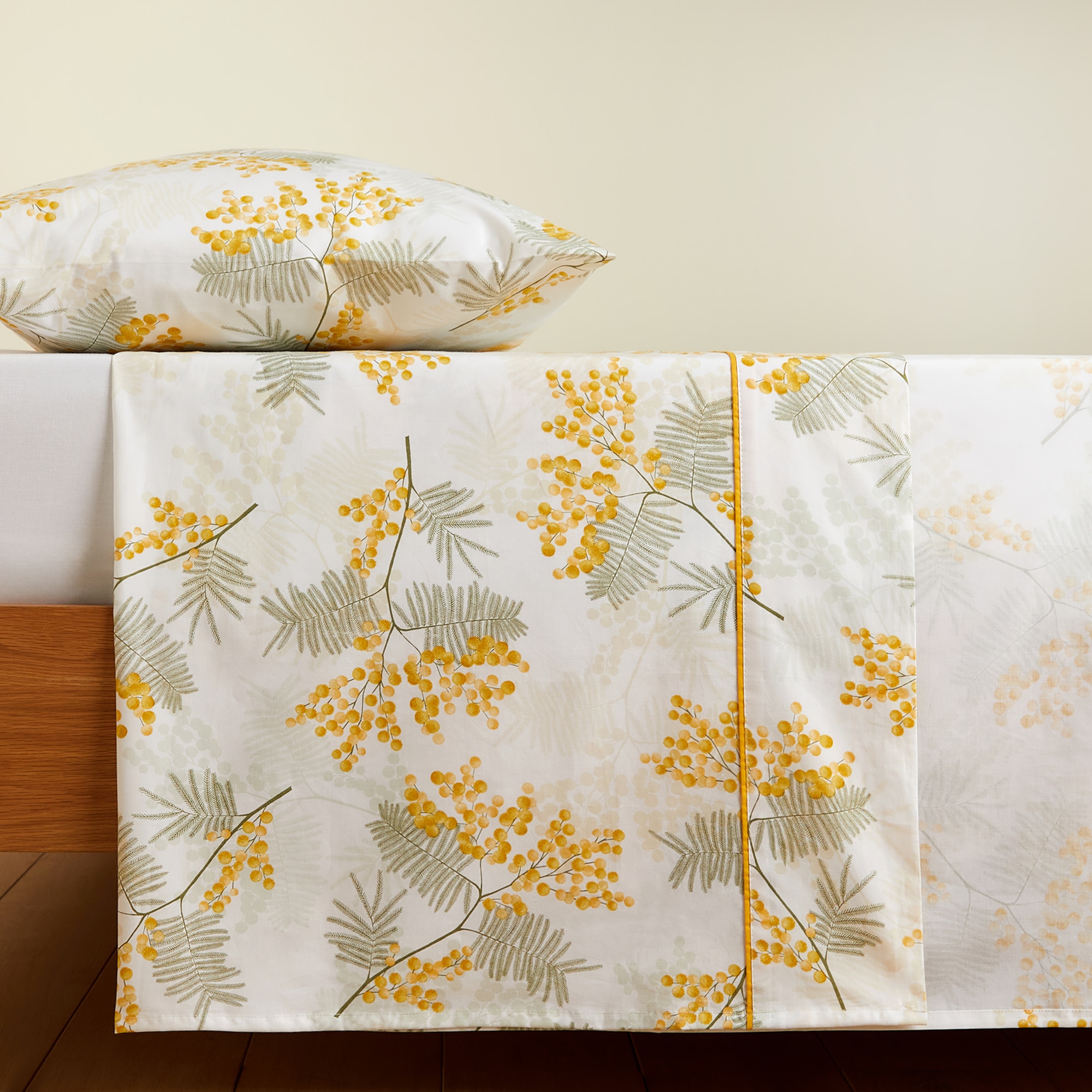 Conjunto de Lençóis de Algodão Mimosa Amarelo-3