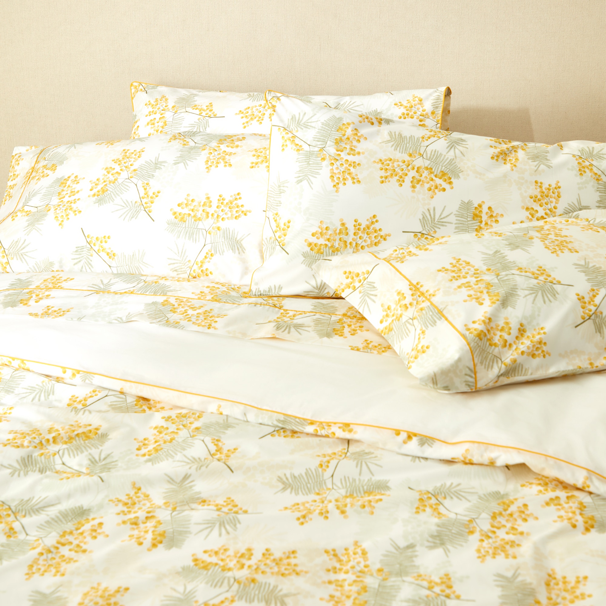 Conjunto de Lençóis de Algodão Mimosa Amarelo-5