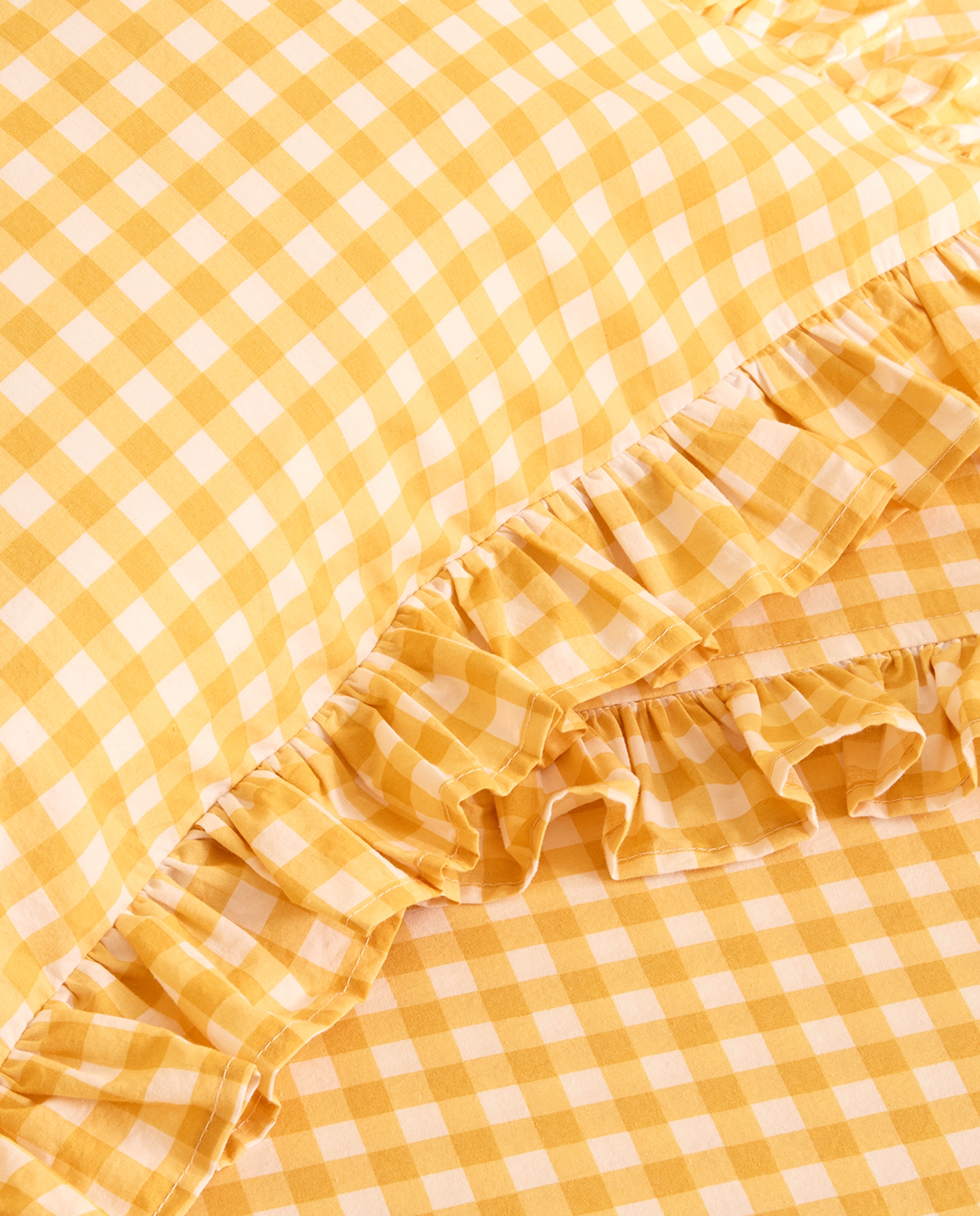 Conjunto de Lençóis de Algodão Vichy Amarelo-3