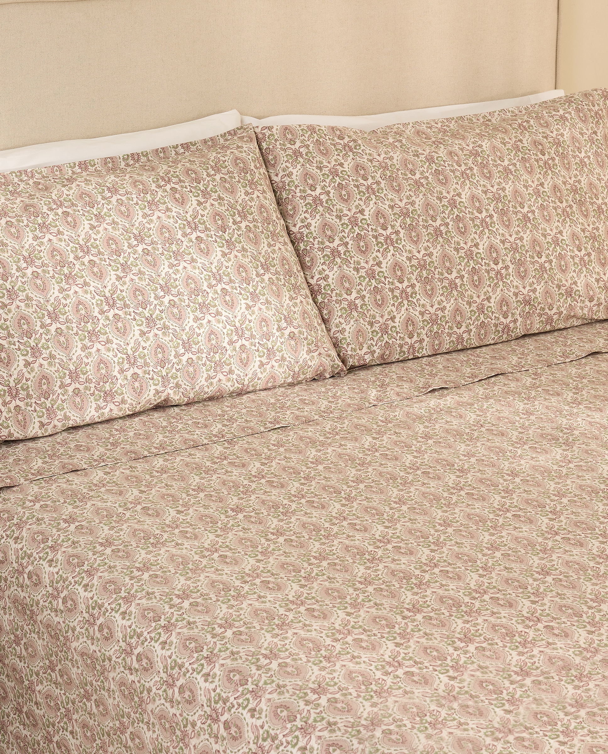 Juego de sábanas algodón percal Kiana - Granate Cama 90 cm Granate-1