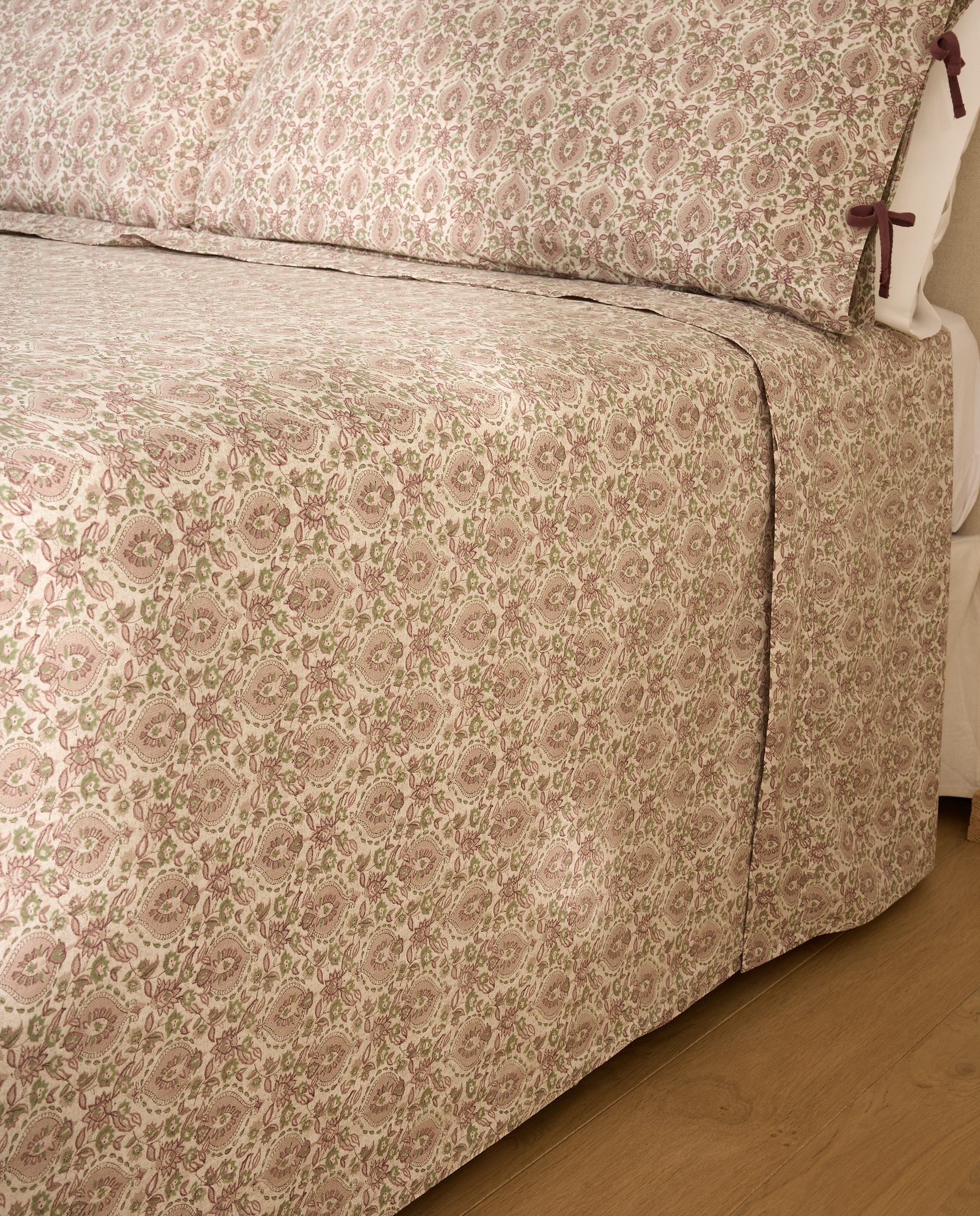 Juego de sábanas algodón percal Kiana - Granate Cama 90 cm Granate-2