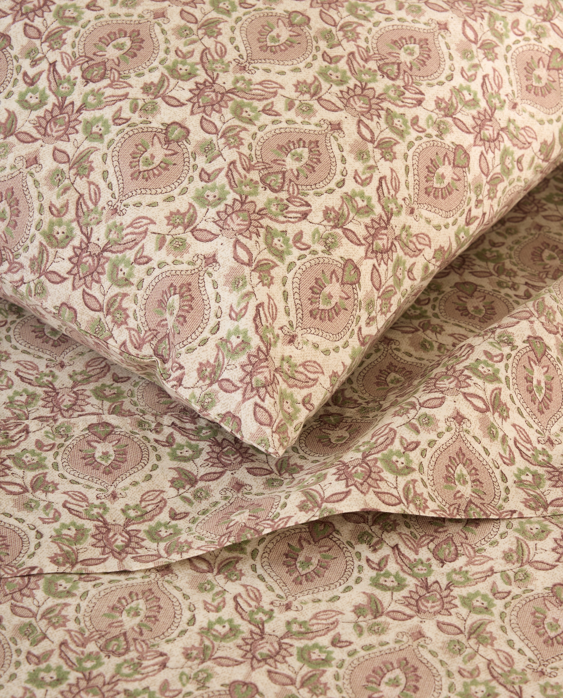 Juego de sábanas algodón percal Kiana - Granate Cama 90 cm Granate-3