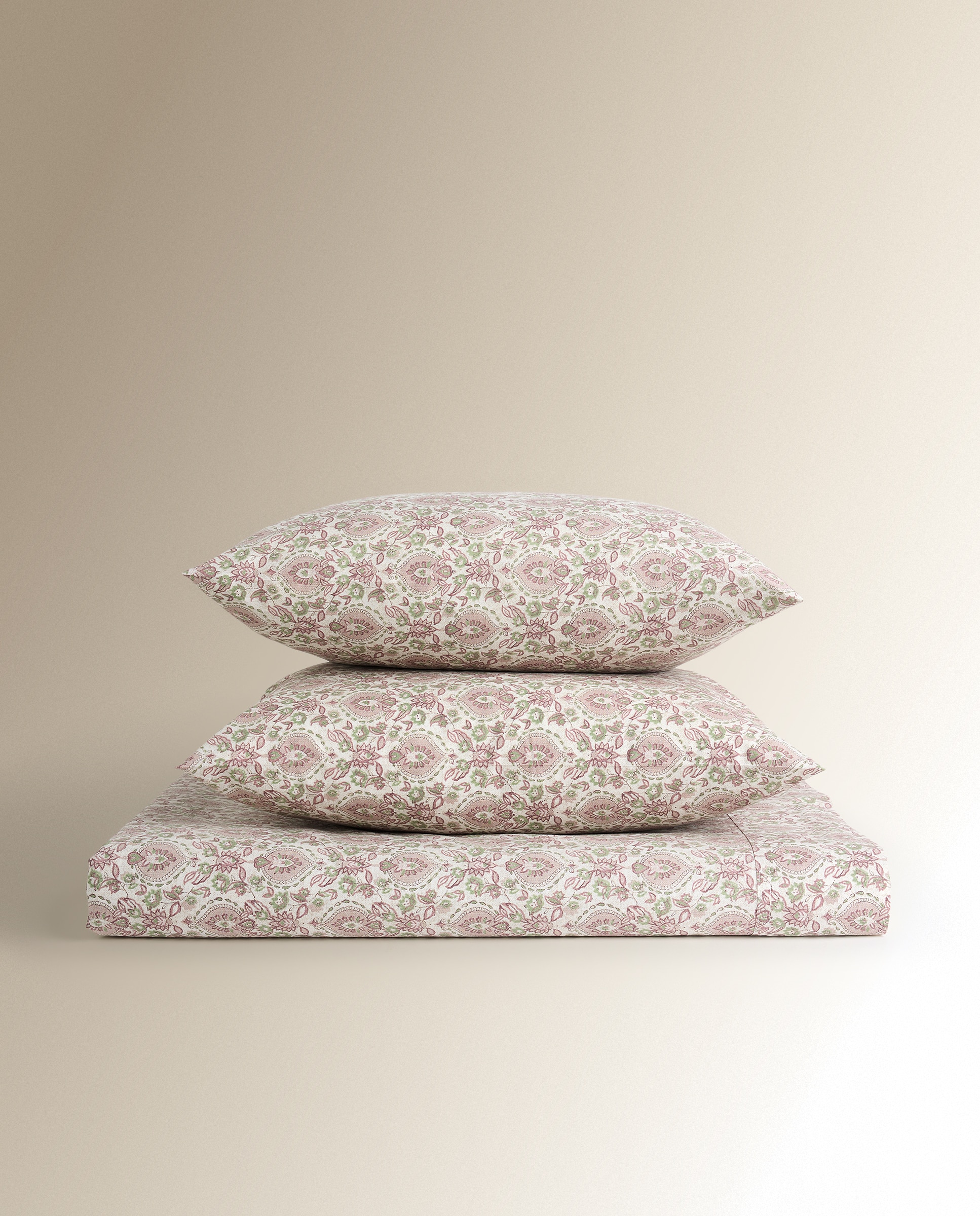 Juego de sábanas algodón percal Kiana - Granate Cama 90 cm Granate-5