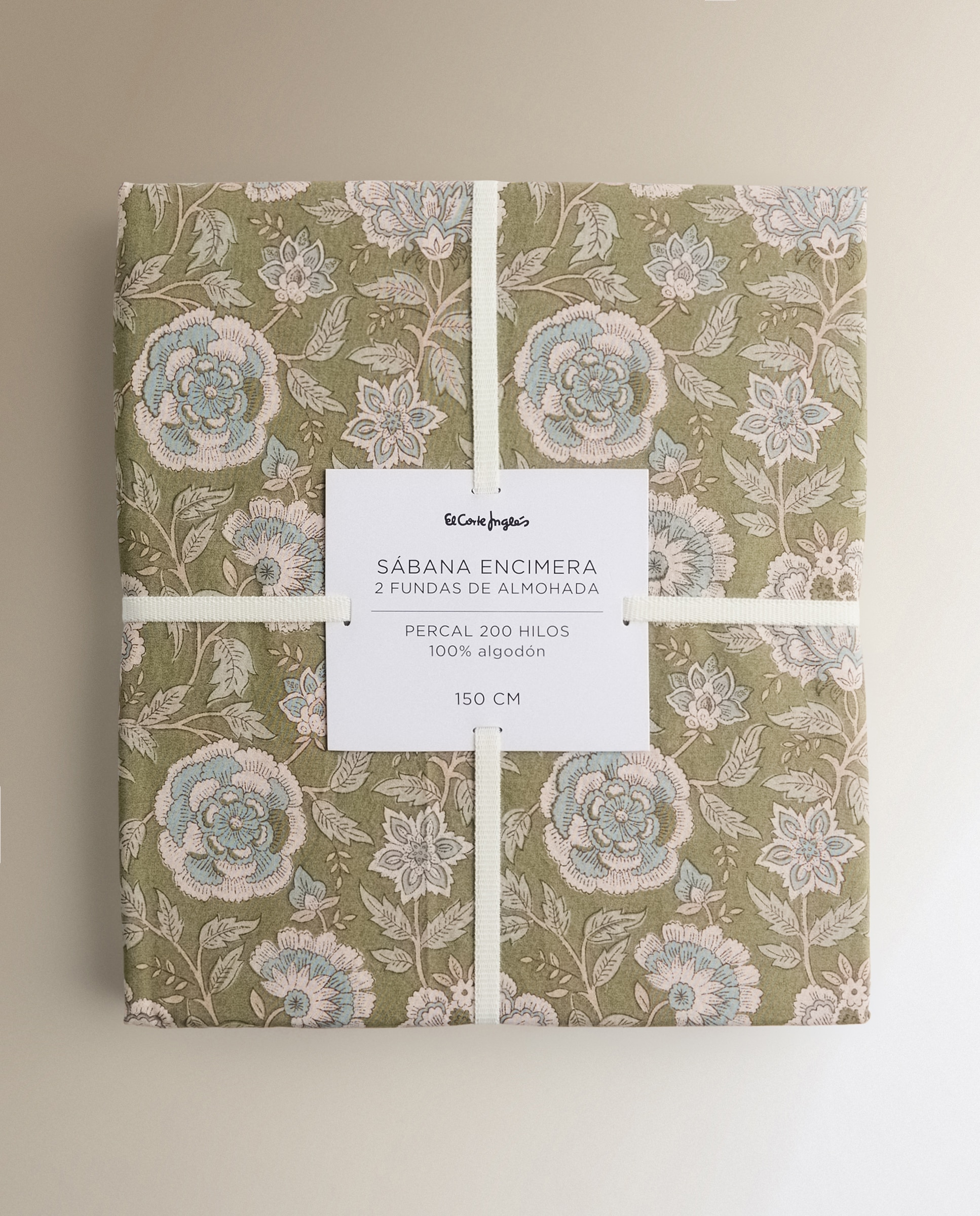Conjunto de lençóis de algodão percal Liliam Verde-6