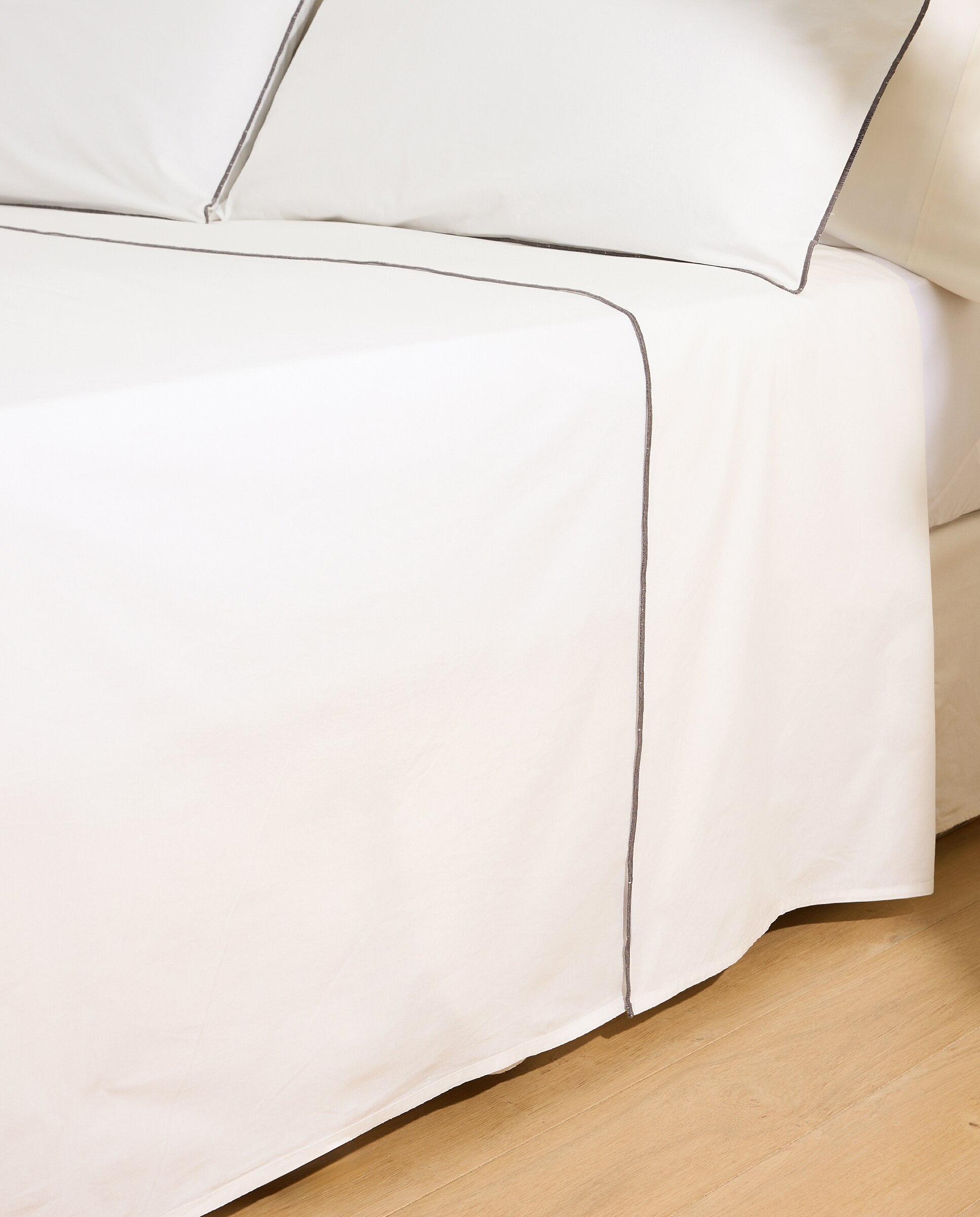 Juego de sábanas algodón percal Trevor - Blanco Cama 90 cm Blanco-2