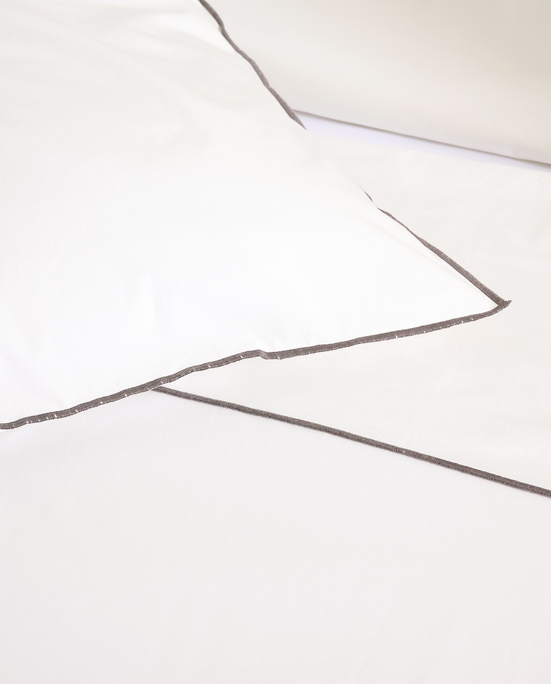 Juego de sábanas algodón percal Trevor - Blanco Cama 90 cm Blanco-3