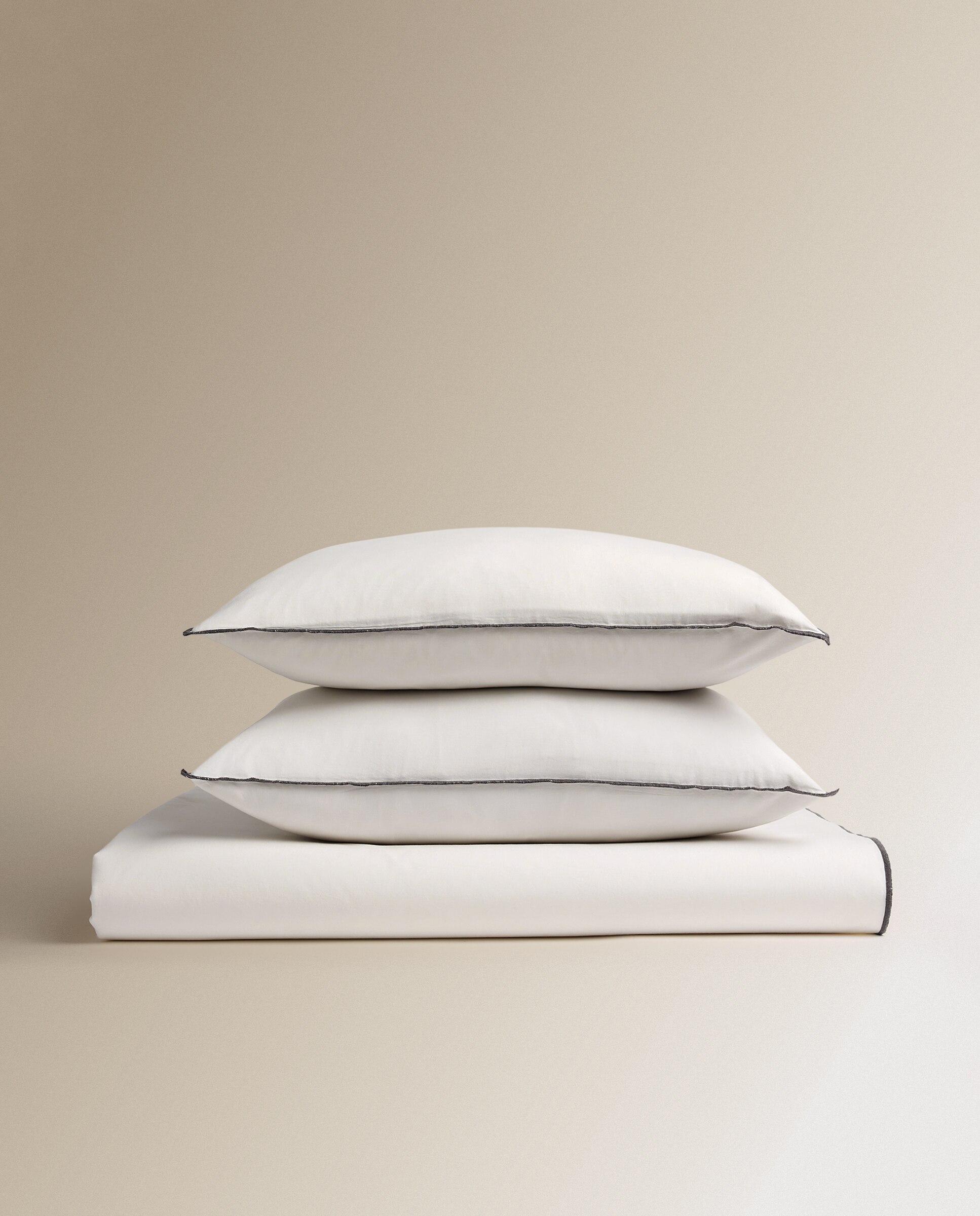 Juego de sábanas algodón percal Trevor - Blanco Cama 90 cm Blanco-5