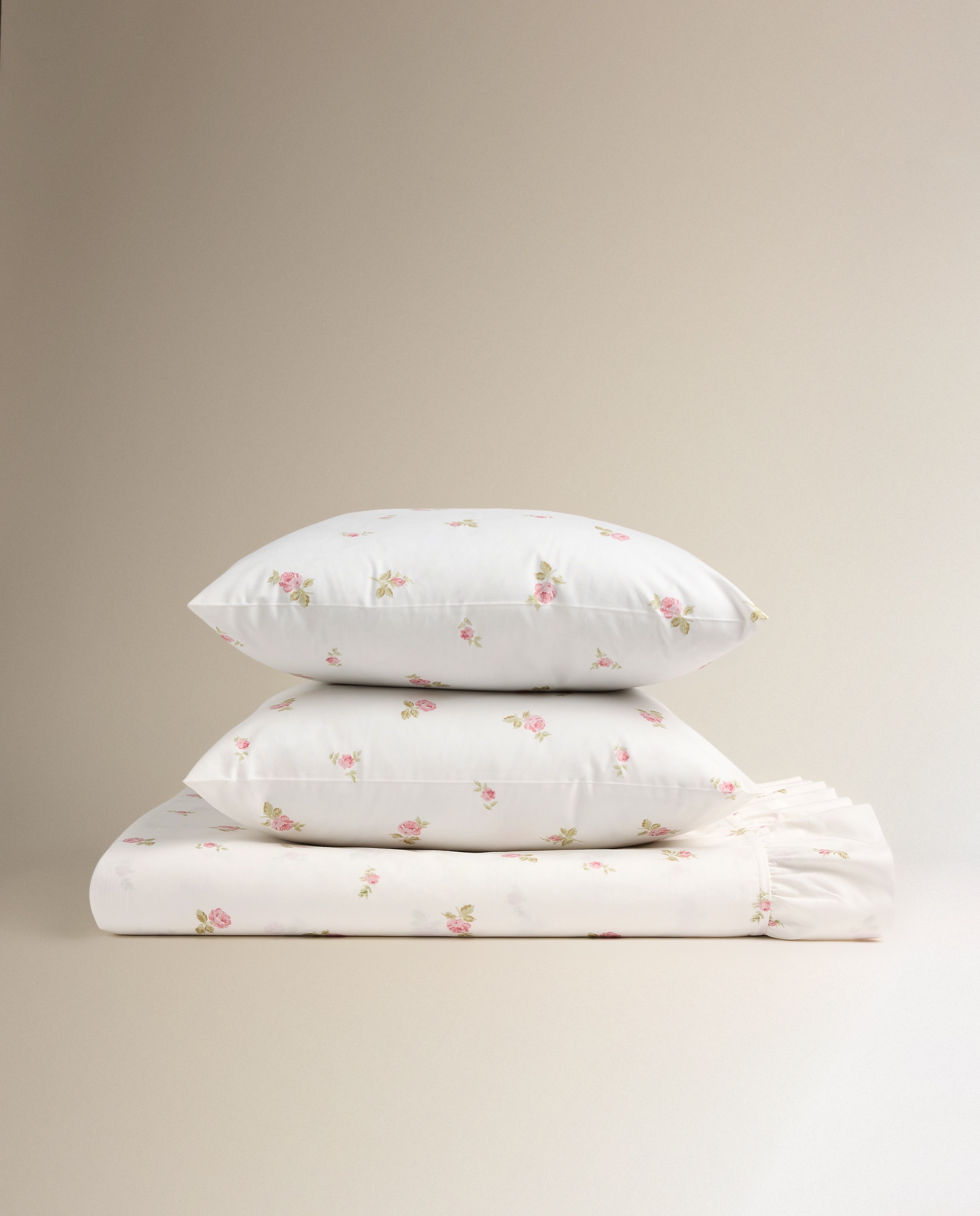 Juego de sábanas algodón percal Stella - Rosa Cama 90 cm Rosa-5