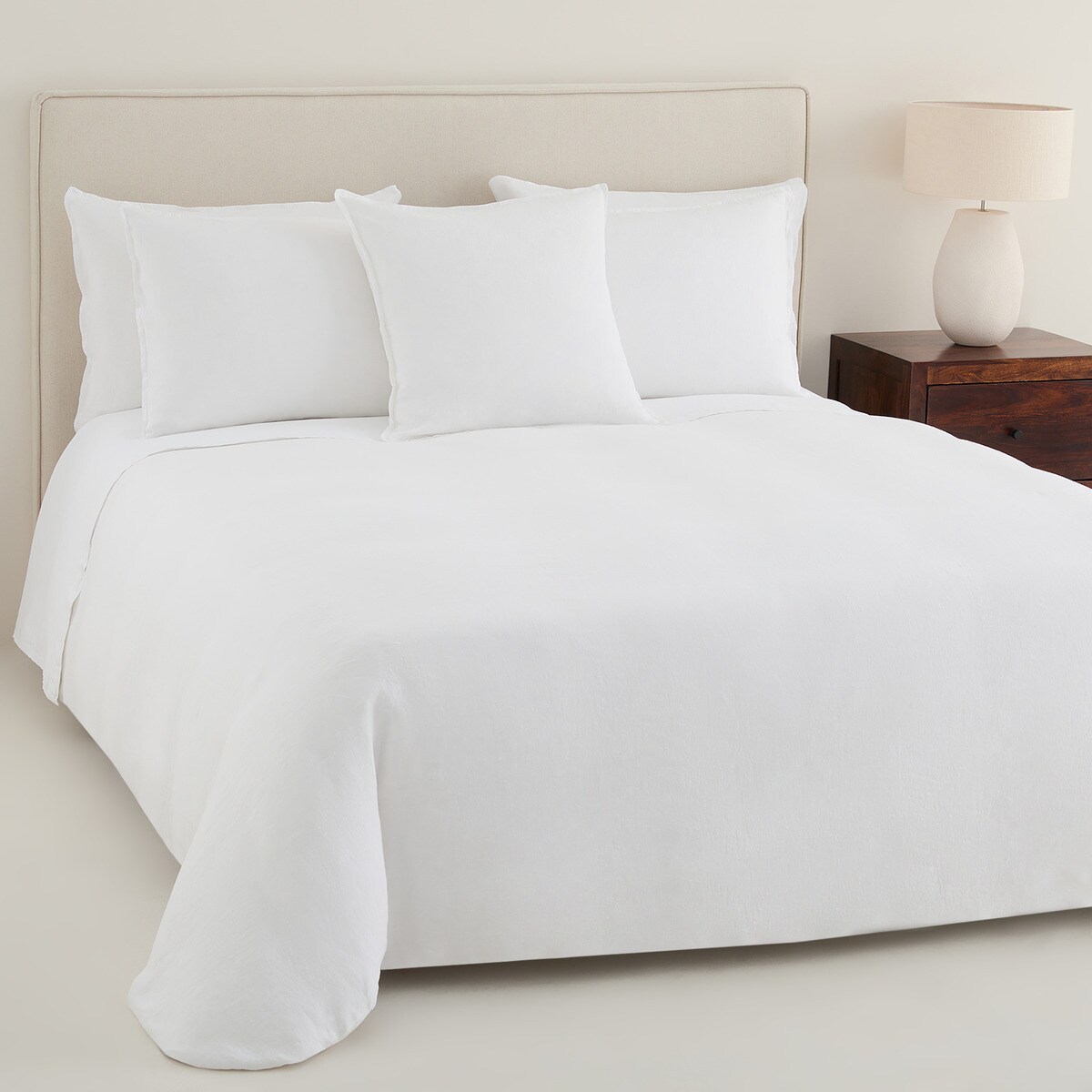 Juego de sábanas Lino Room - El Corte Inglés Blanco Cama 90 cm Blanco-3