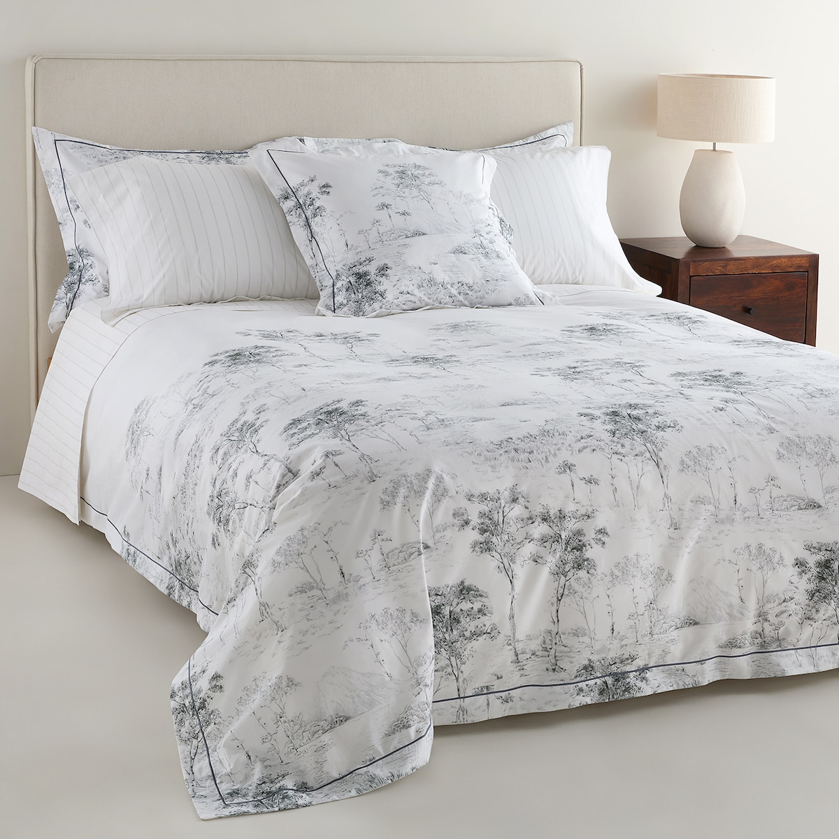 Conjunto de Lençóis de Algodão Percal 400 Fios Awe Bege-3