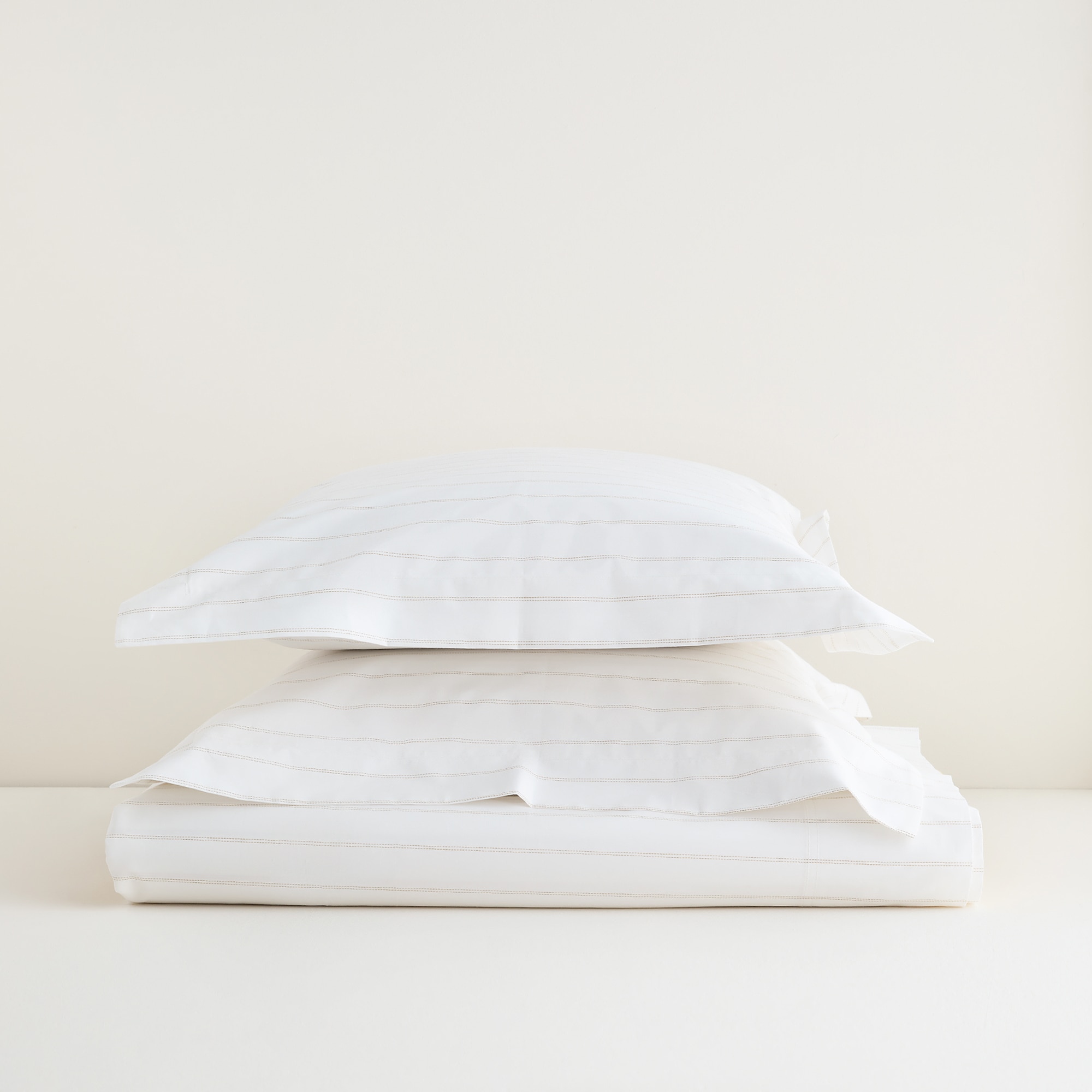 Conjunto de Lençóis de Algodão Percal 400 Fios Awe Bege-4