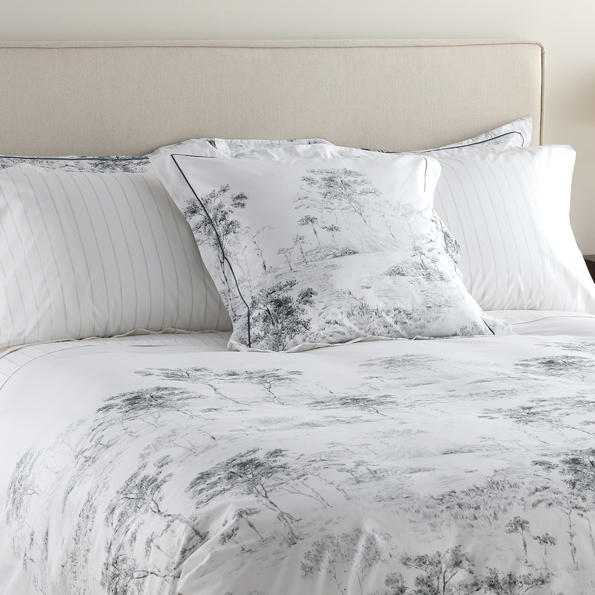 Conjunto de Lençóis de Algodão Percal 400 Fios Awe Bege-5